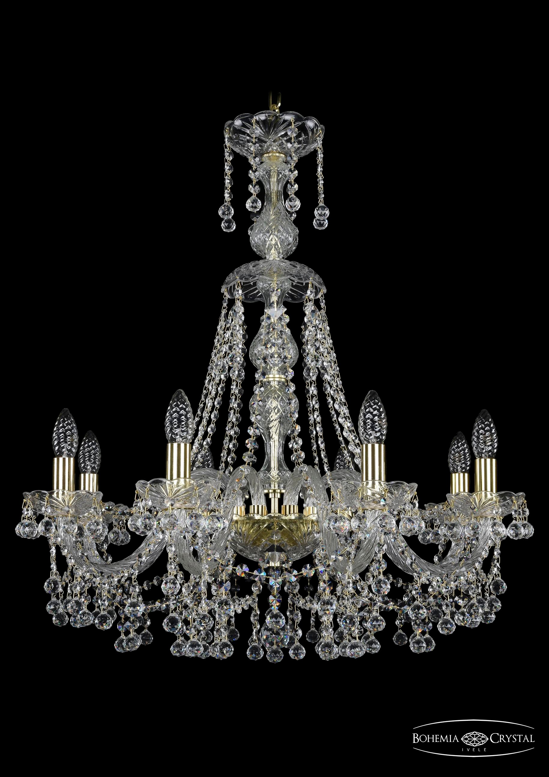 Подвесная хрустальная люстра 1409 Bohemia 1409/8/240/XL-75 G