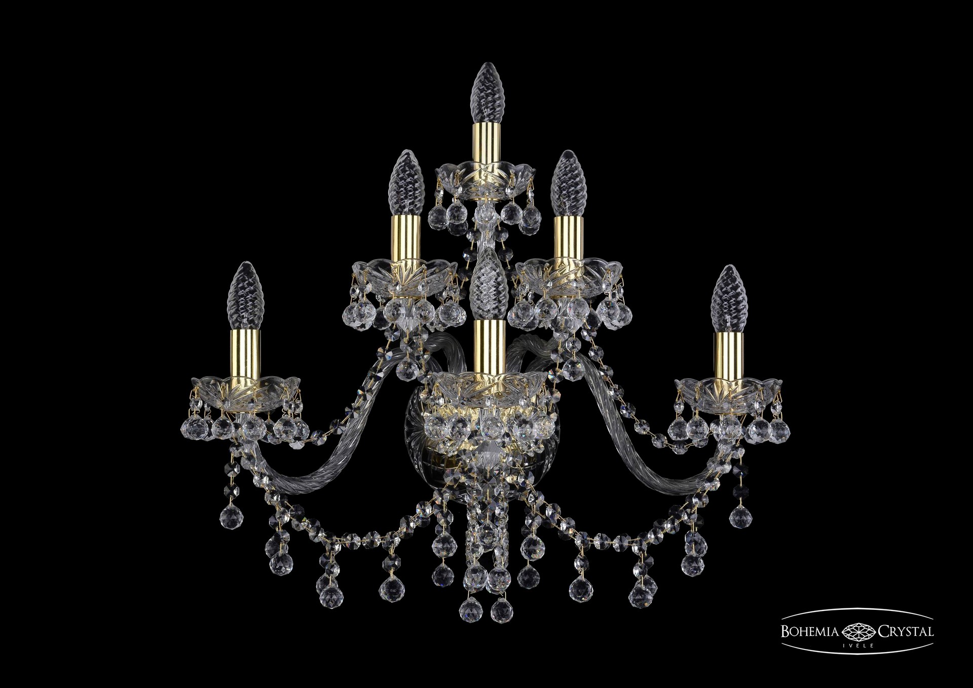 Настенное бра Bohemia 1409 1409B/3+2+1/240/G