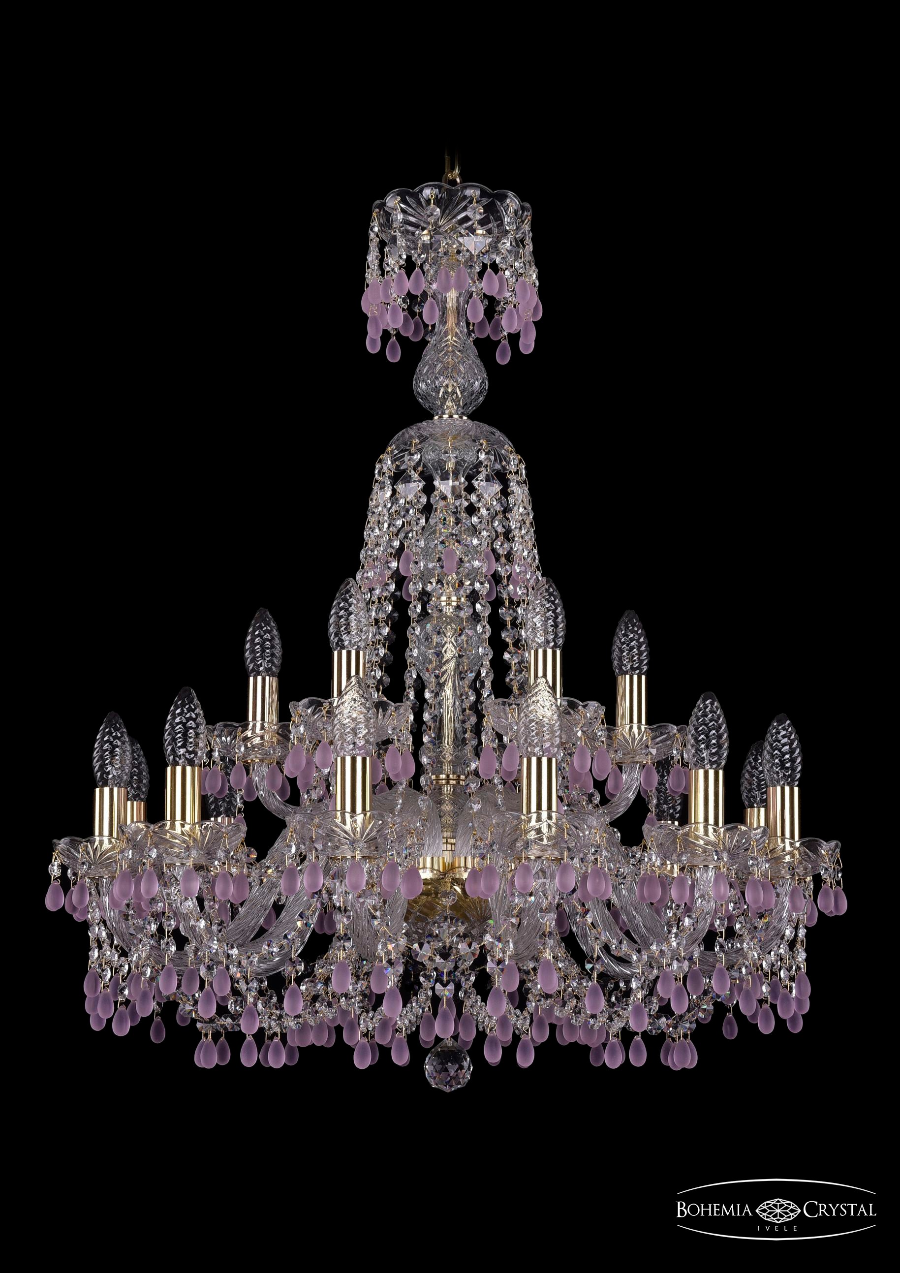 Подвесная хрустальная люстра 1410 Bohemia 1410/12+6/240/XL-80 G V7010