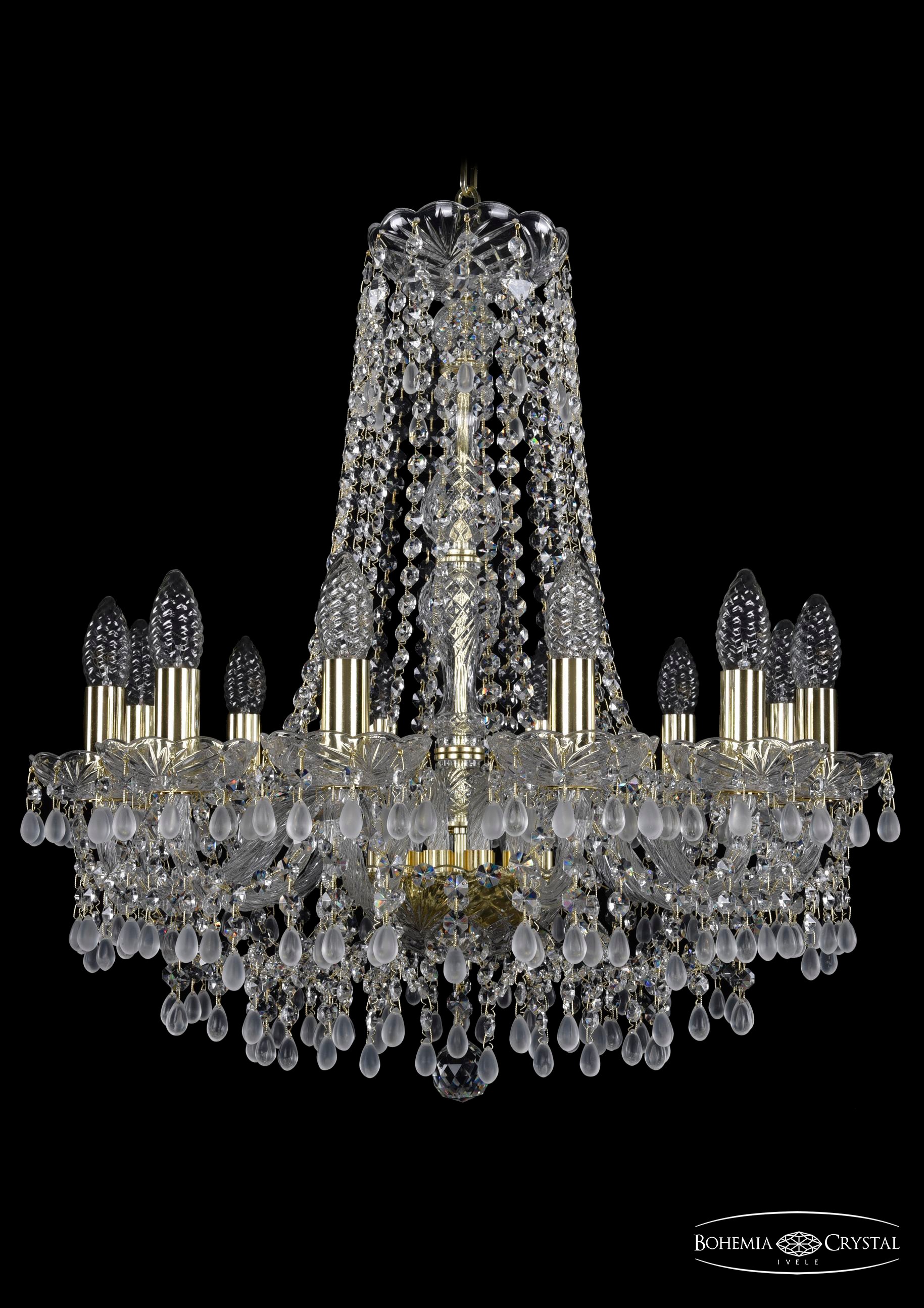 Подвесная хрустальная люстра 1410 Bohemia 1410/12/195/h-60 G V0300
