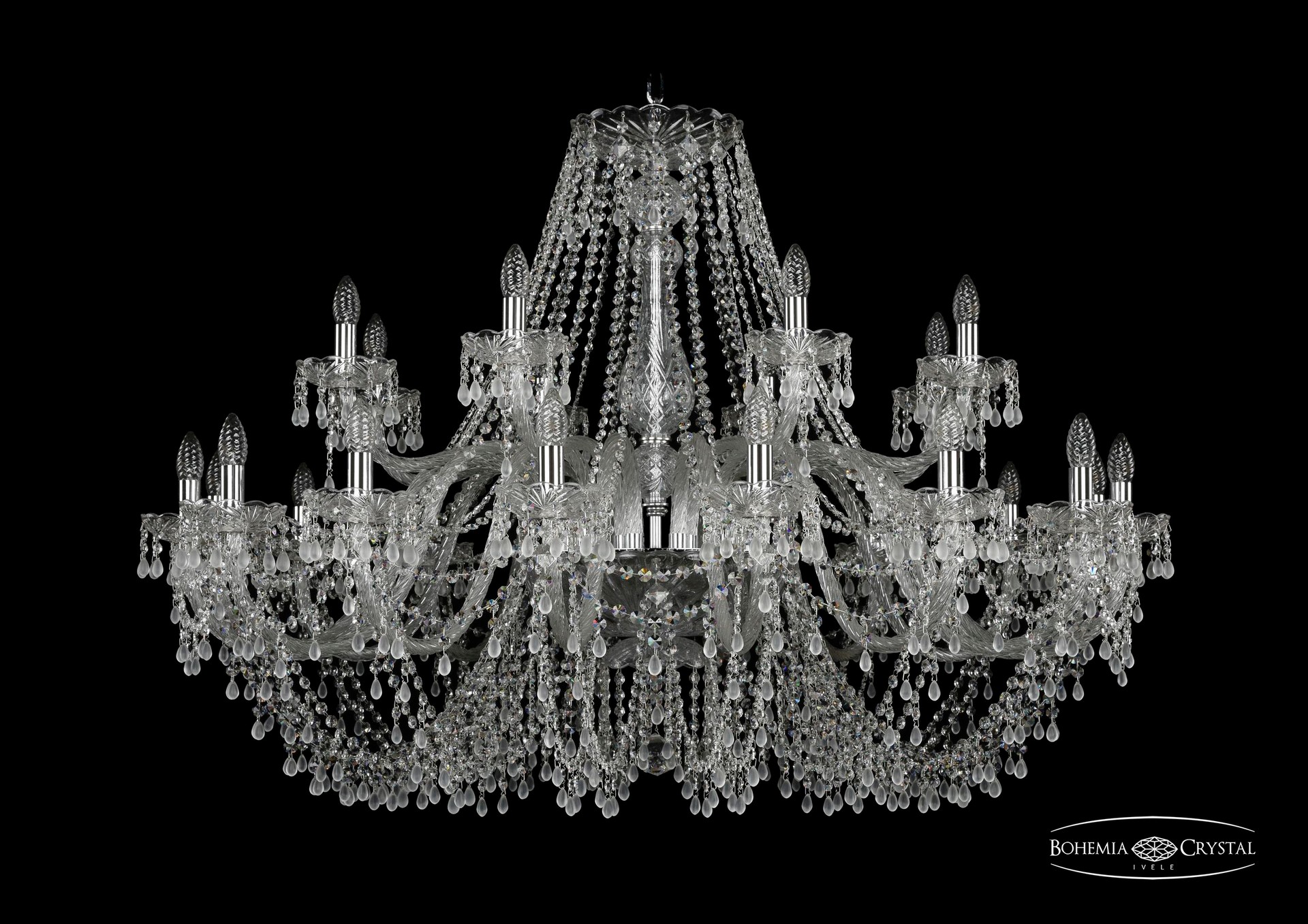 Подвесная хрустальная люстра 1410 Bohemia 1410/16+8/460 Ni V0300