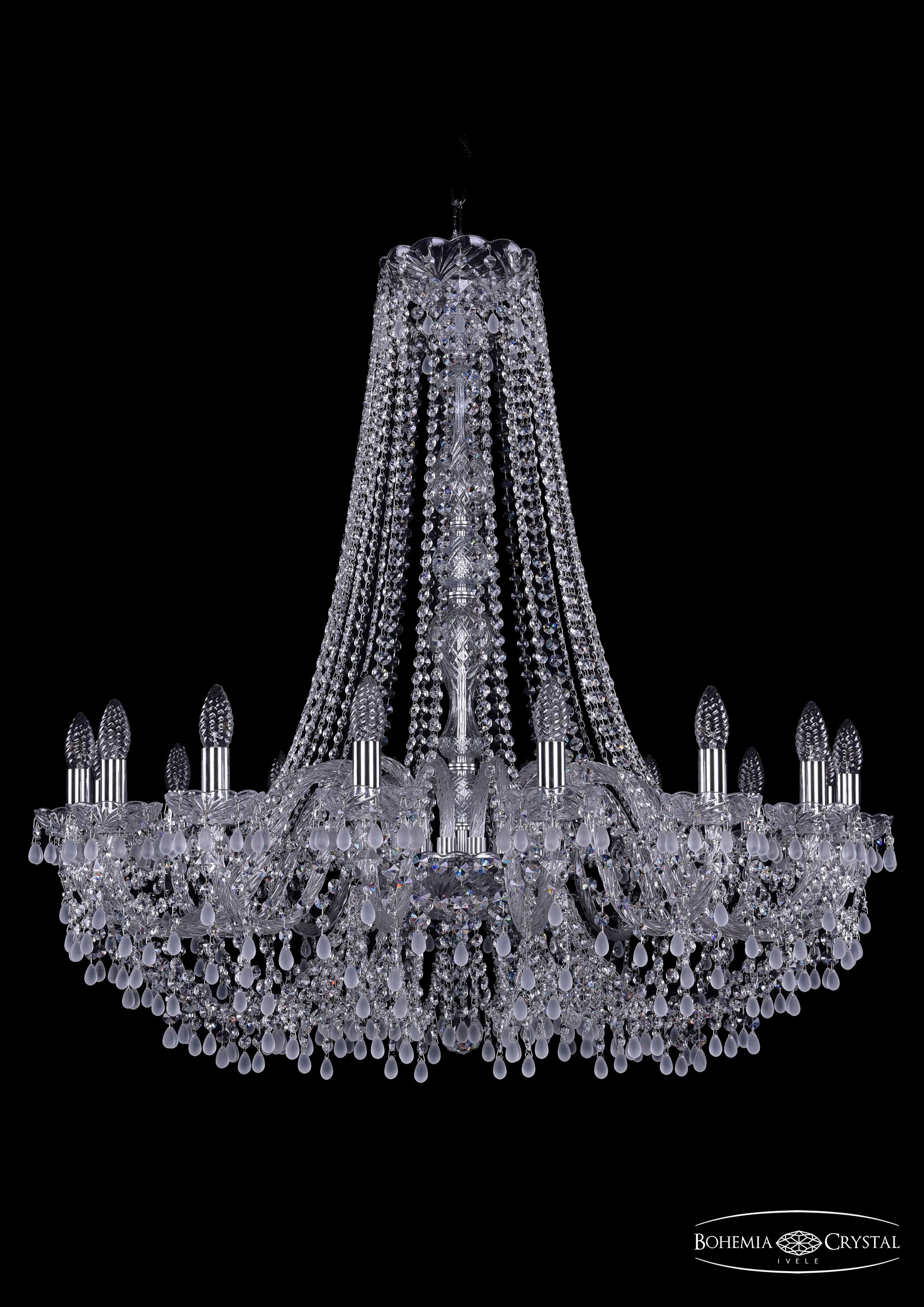 Подвесная хрустальная люстра 1410 Bohemia 1410/16/360/h-95 Ni V0300