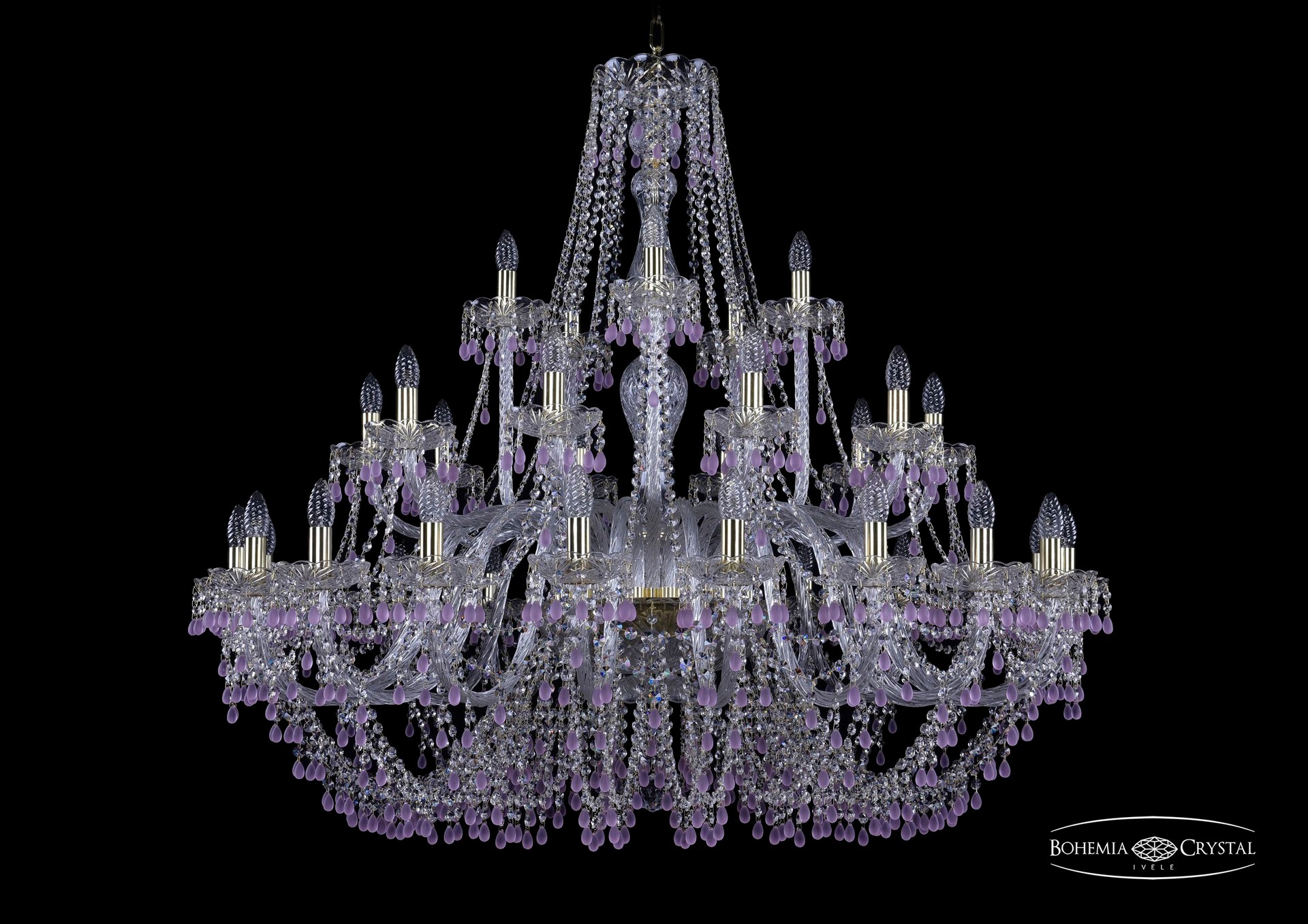 Подвесная хрустальная люстра 1410 Bohemia 1410/20+10+5/460 G V7010