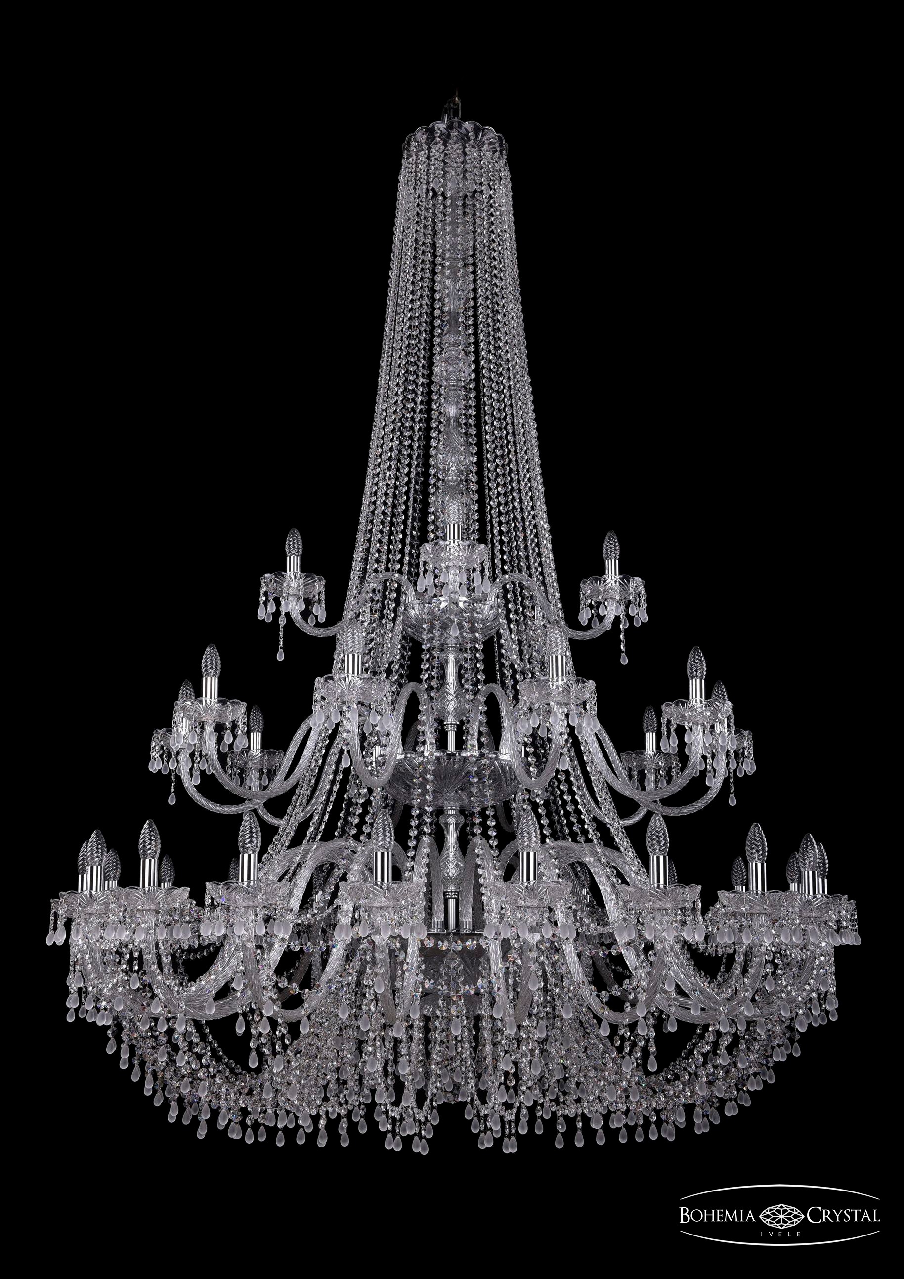 Подвесная хрустальная люстра 1410 Bohemia 1410/20+10+5/530/h-200/3d Ni V0300