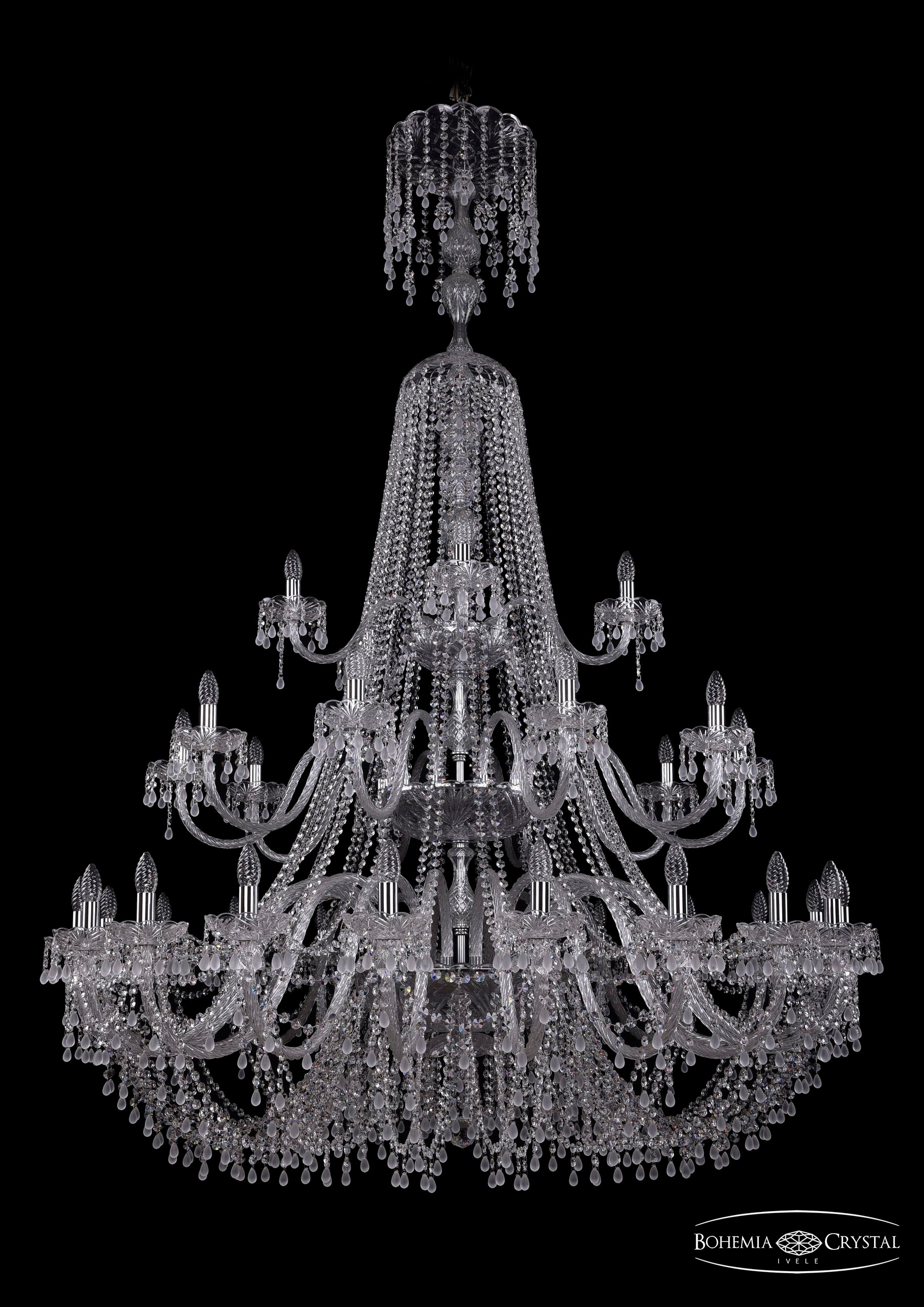 Подвесная хрустальная люстра 1410 Bohemia 1410/20+10+5/530/XL-200/3d Ni V0300