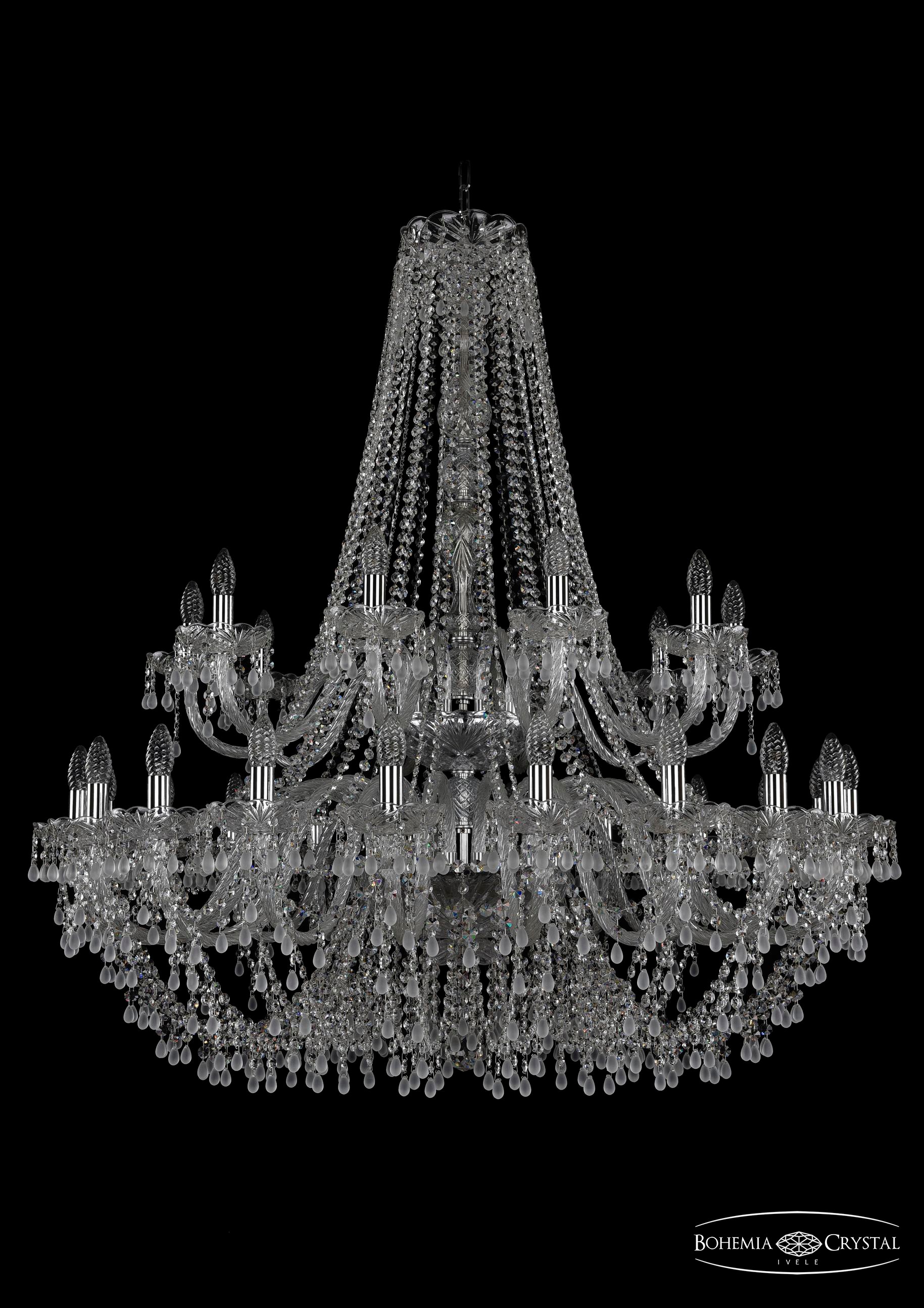Подвесная хрустальная люстра 1410 Bohemia 1410/20+10/400/2d Ni V0300