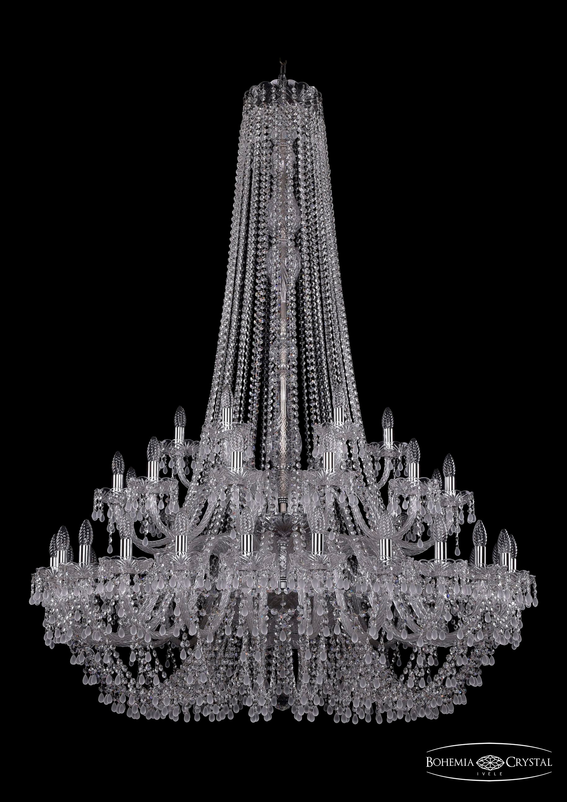 Подвесная хрустальная люстра 1410 Bohemia 1410/24+12+6/460/h-175/2d Ni V0300