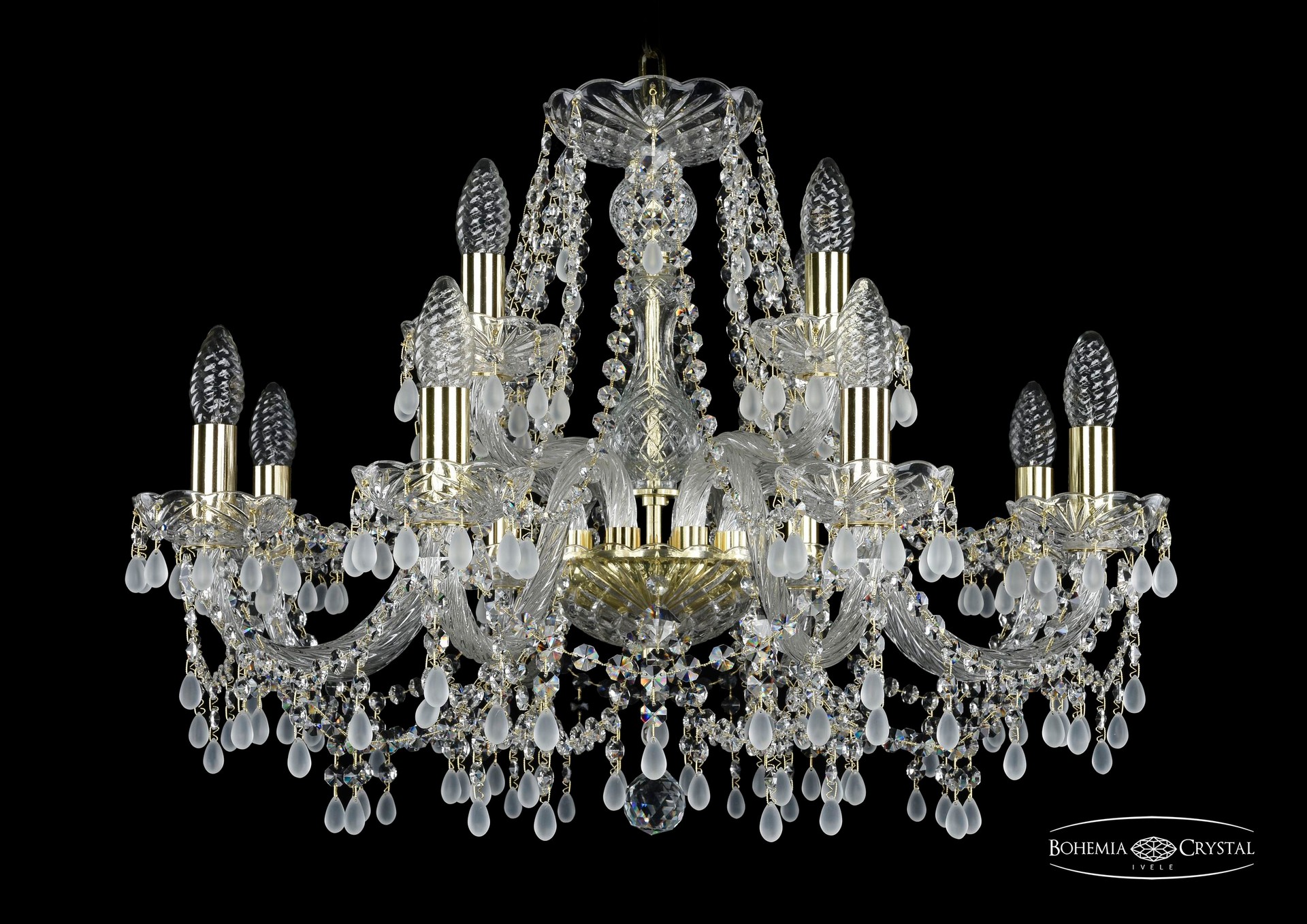 Подвесная хрустальная люстра 1410 Bohemia 1410/8+4/240 G V0300