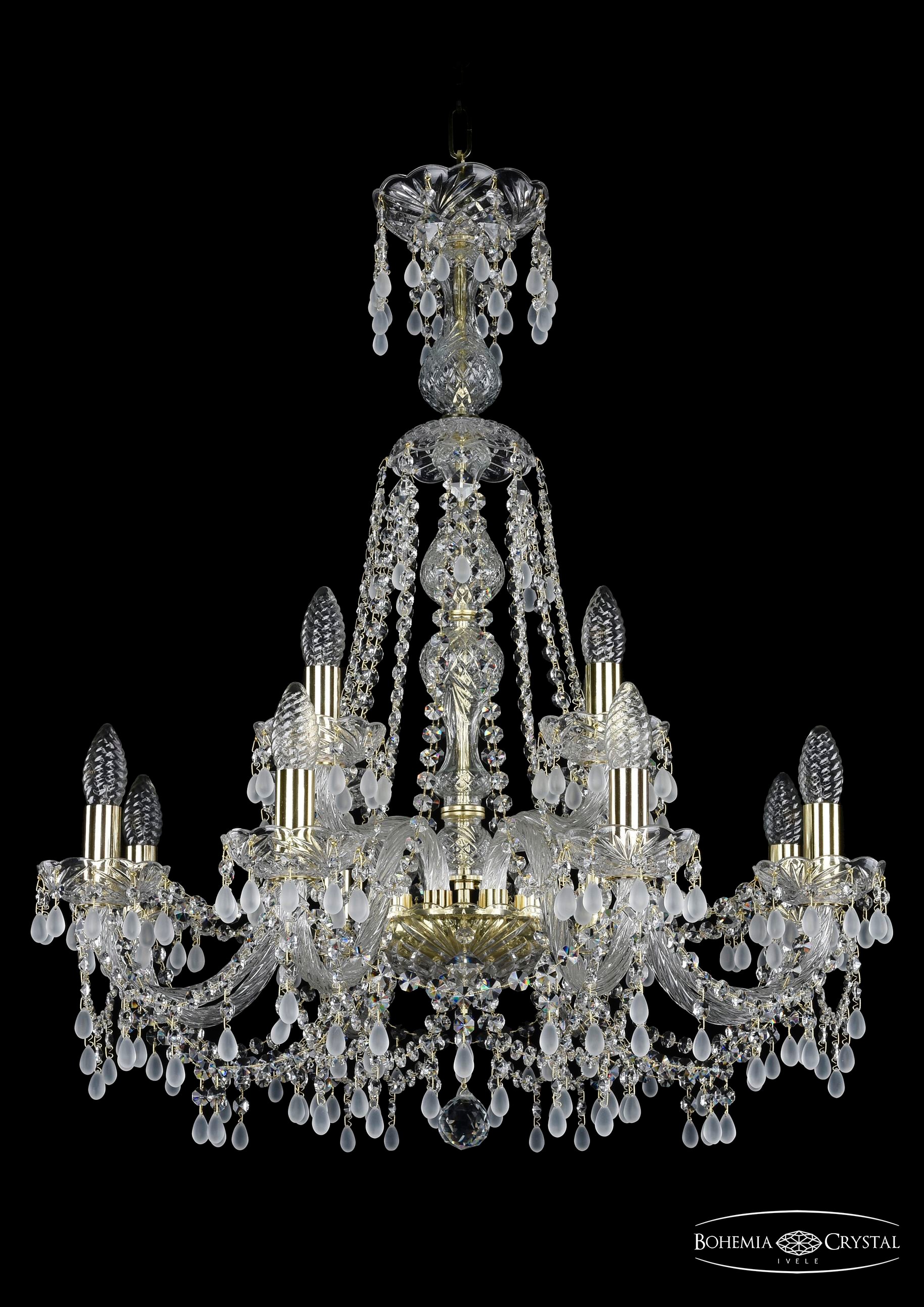 Подвесная хрустальная люстра 1410 Bohemia 1410/8+4/240/XL-80 G V0300