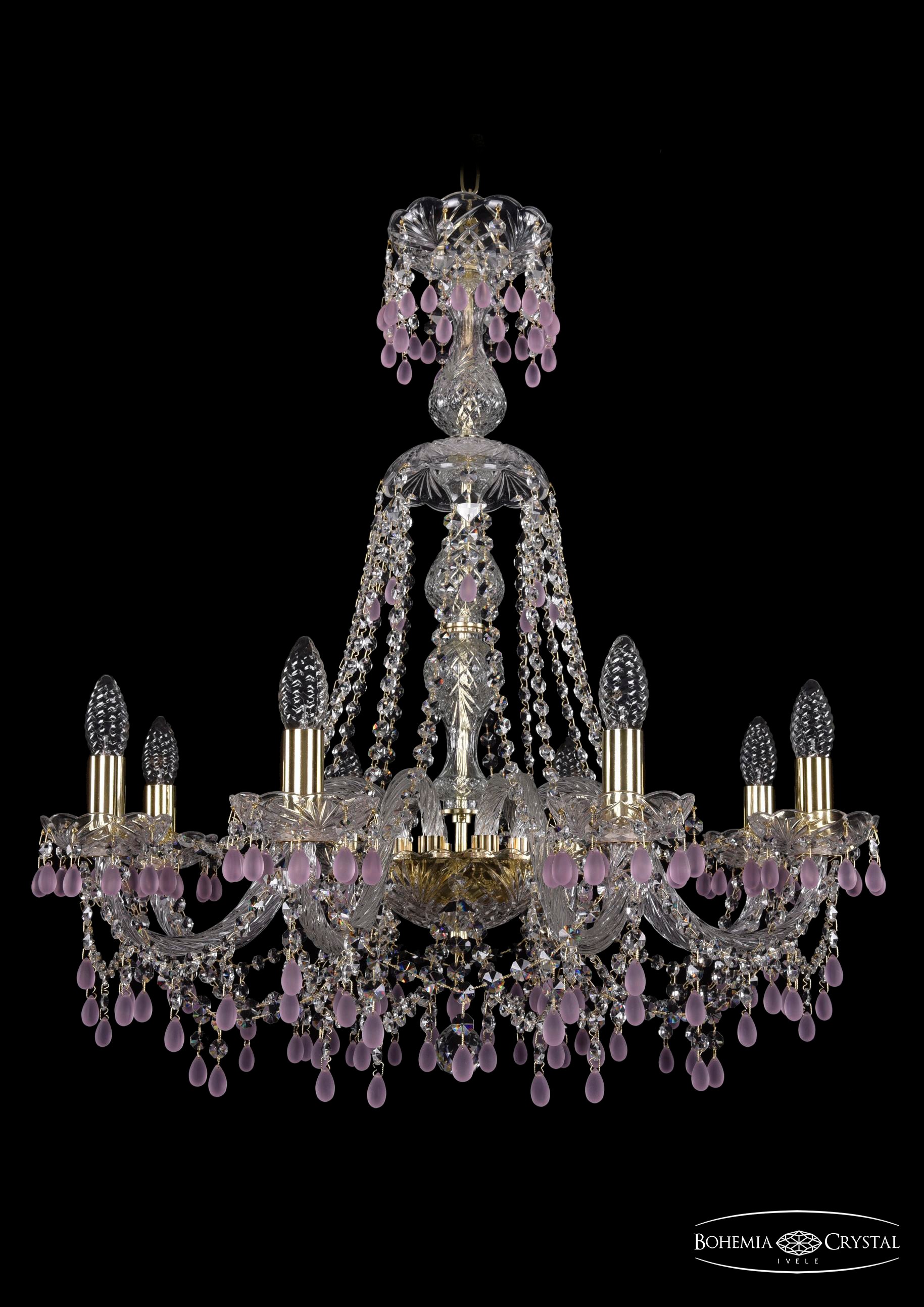 Подвесная хрустальная люстра 1410 Bohemia 1410/8/240/XL-74 G V7010