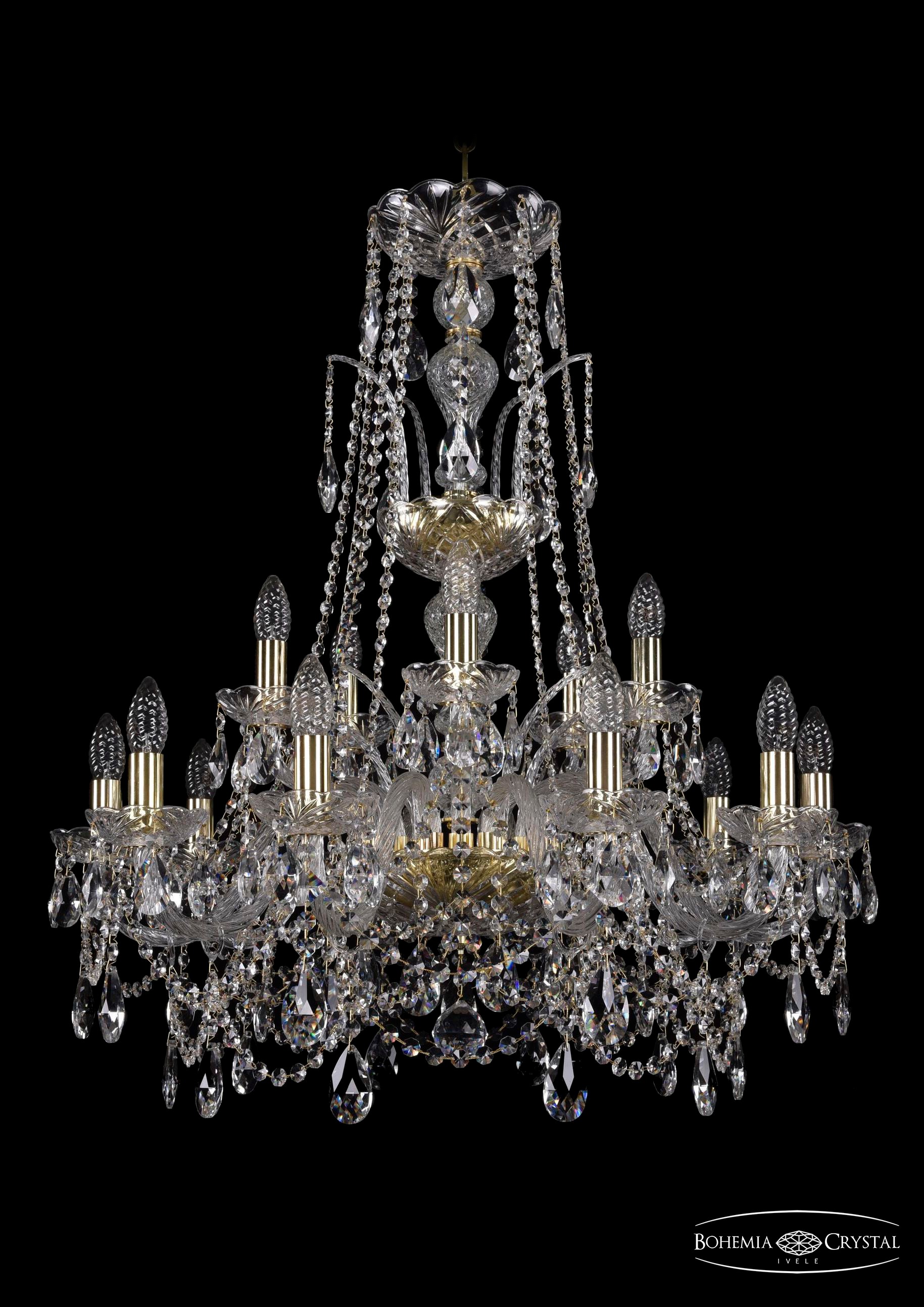 Подвесная хрустальная люстра 1411 Bohemia 1411/10+5/240/XL-86 G