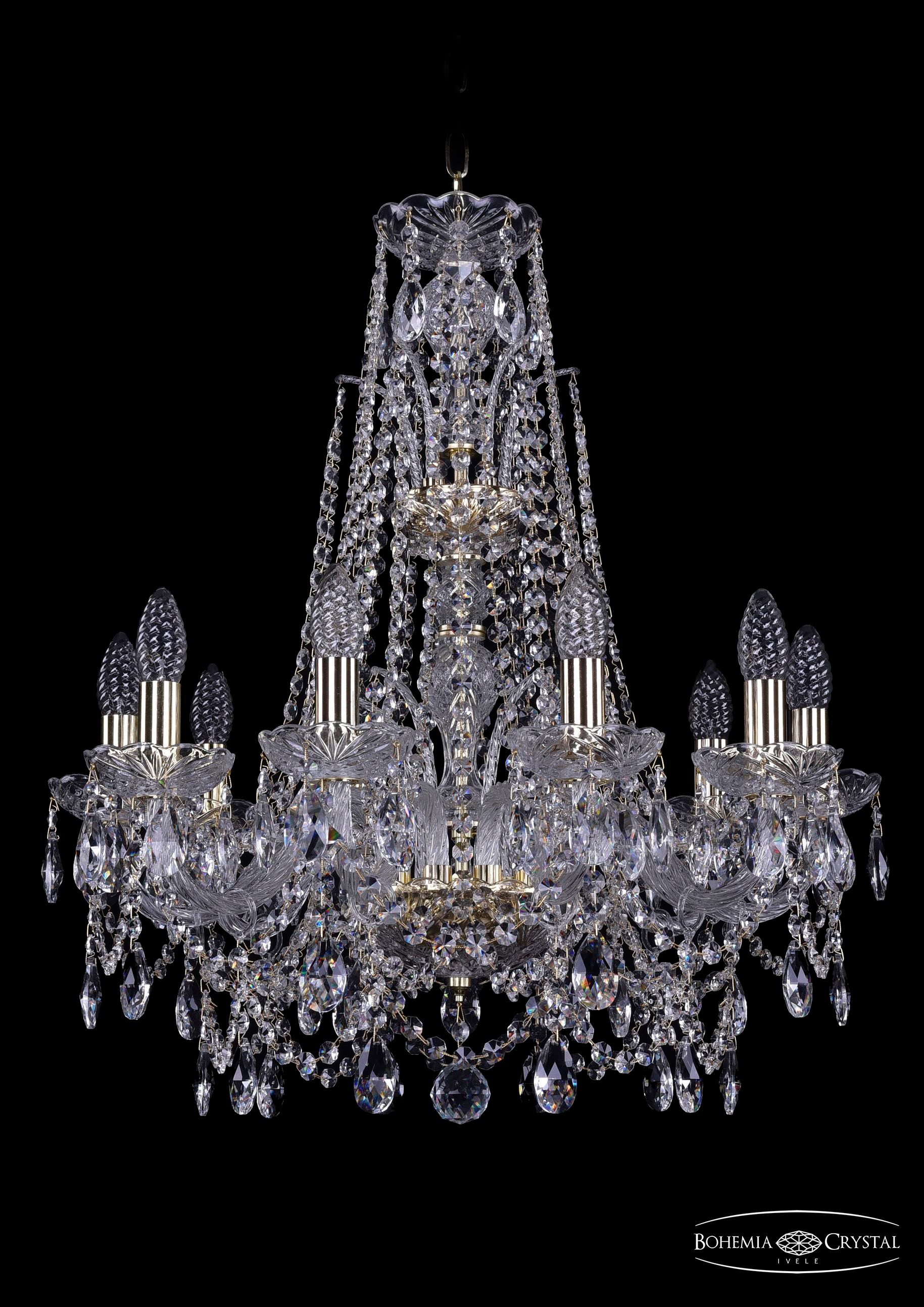 Подвесная хрустальная люстра 1411 Bohemia 1411/10/195/XL-65 G
