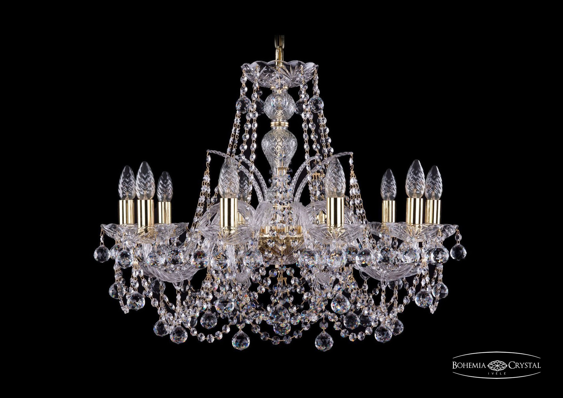 Подвесная хрустальная люстра 1411 Bohemia 1411/10/240 G Balls