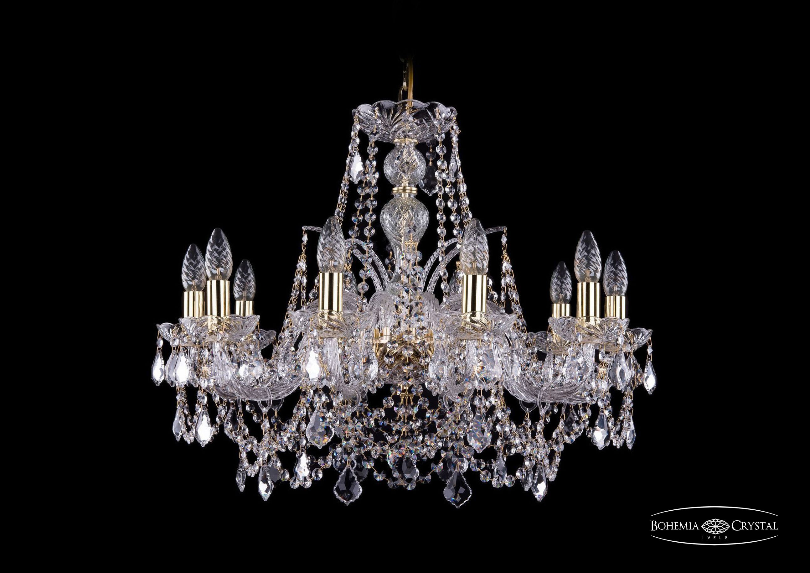 Подвесная хрустальная люстра 1411 Bohemia 1411/10/240 G Leafs