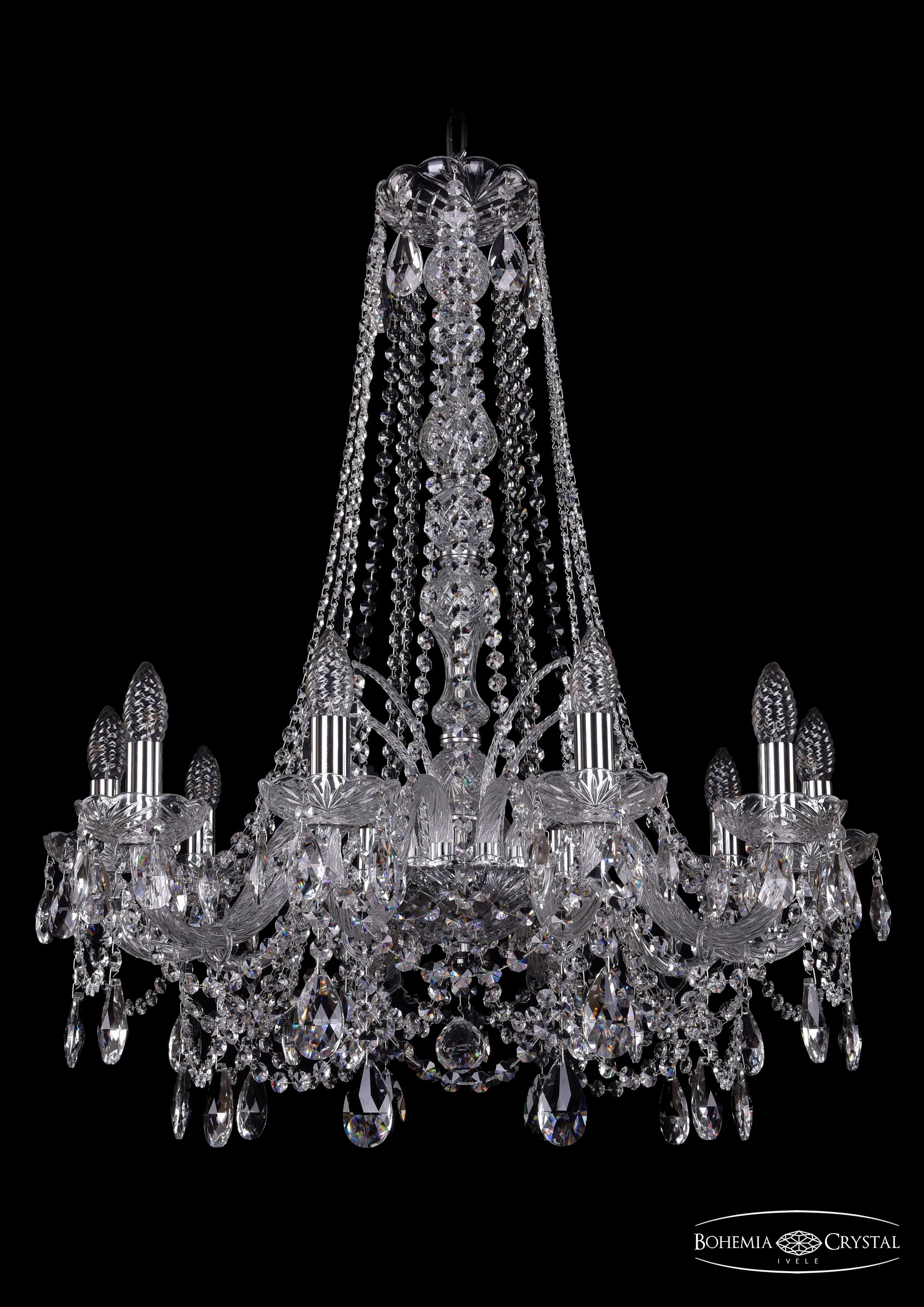 Подвесная хрустальная люстра 1411 Bohemia 1411/10/240/h-83 Ni