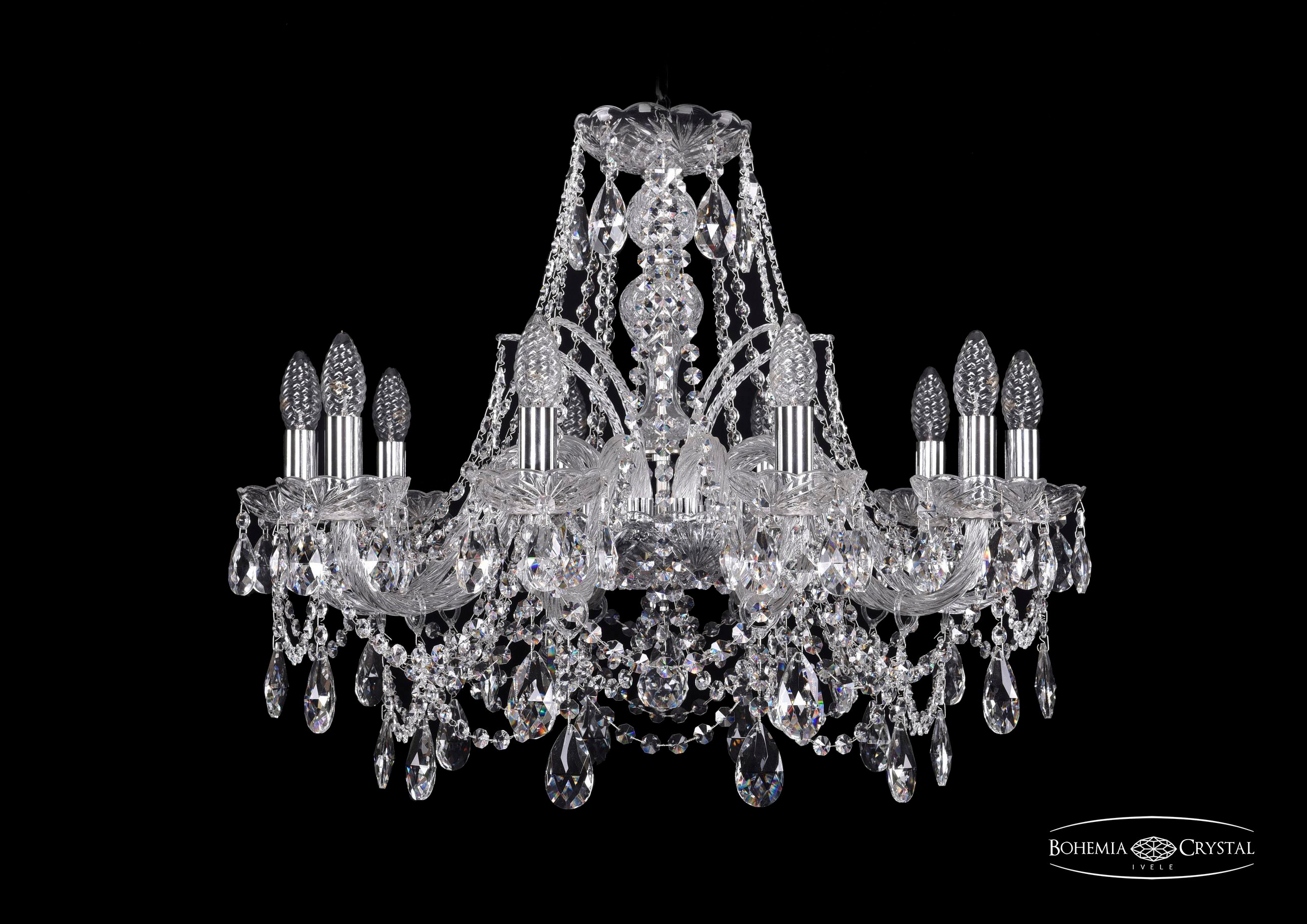 Подвесная хрустальная люстра 1411 Bohemia 1411/10/240 Ni