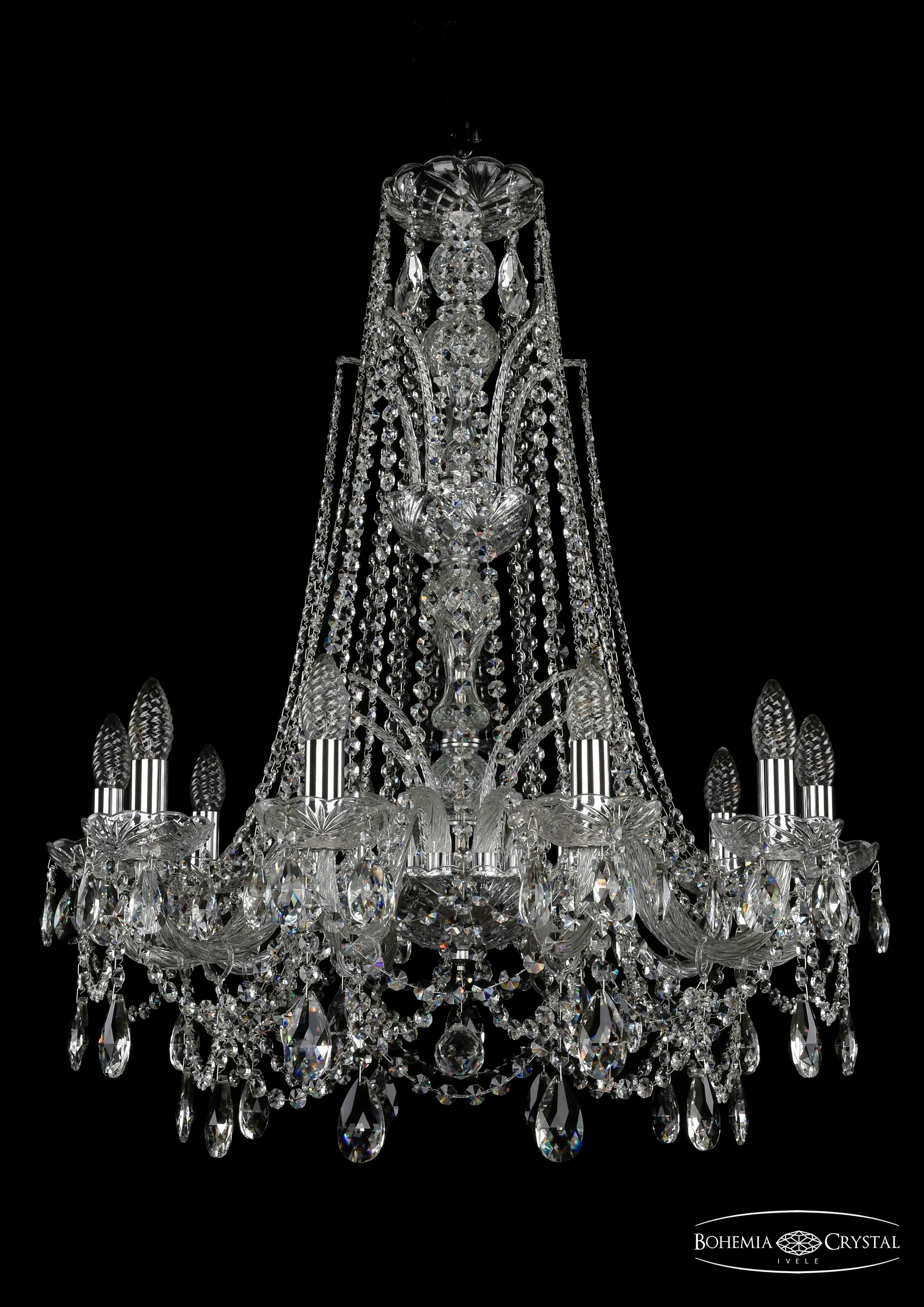 Подвесная хрустальная люстра 1411 Bohemia 1411/10/240/XL-84 Ni