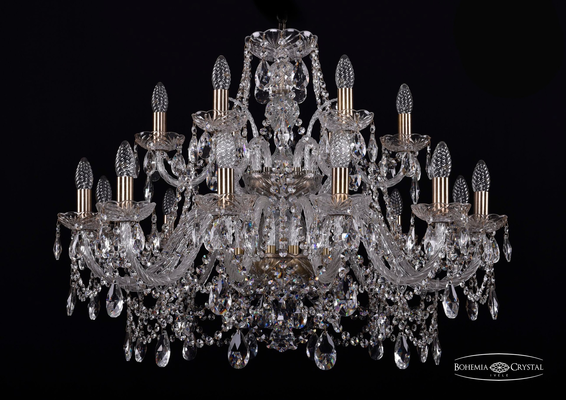 Подвесная хрустальная люстра 1411 Bohemia 1411/12+6/300/2d Pa