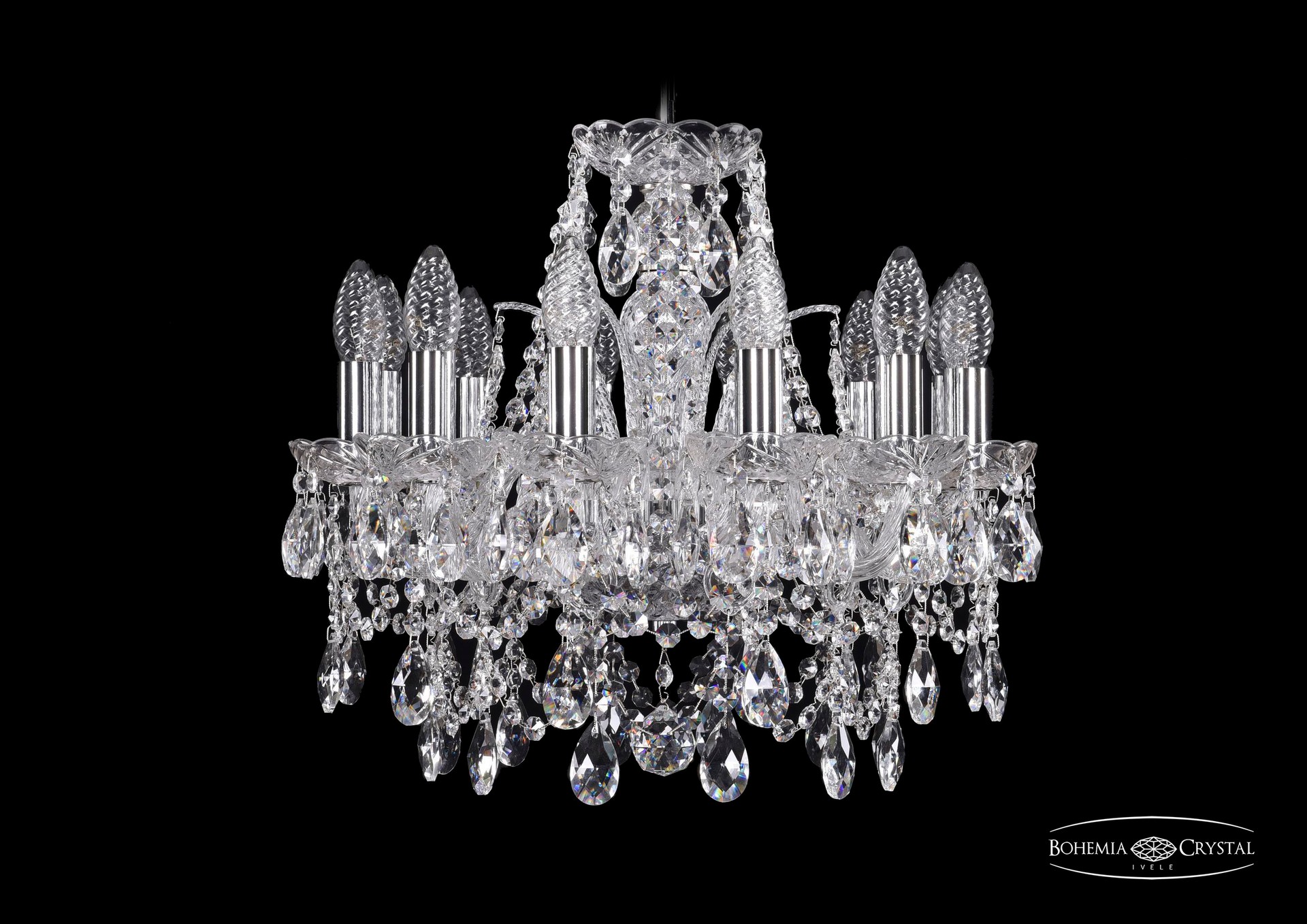 Подвесная хрустальная люстра 1411 Bohemia 1411/12/141 Ni