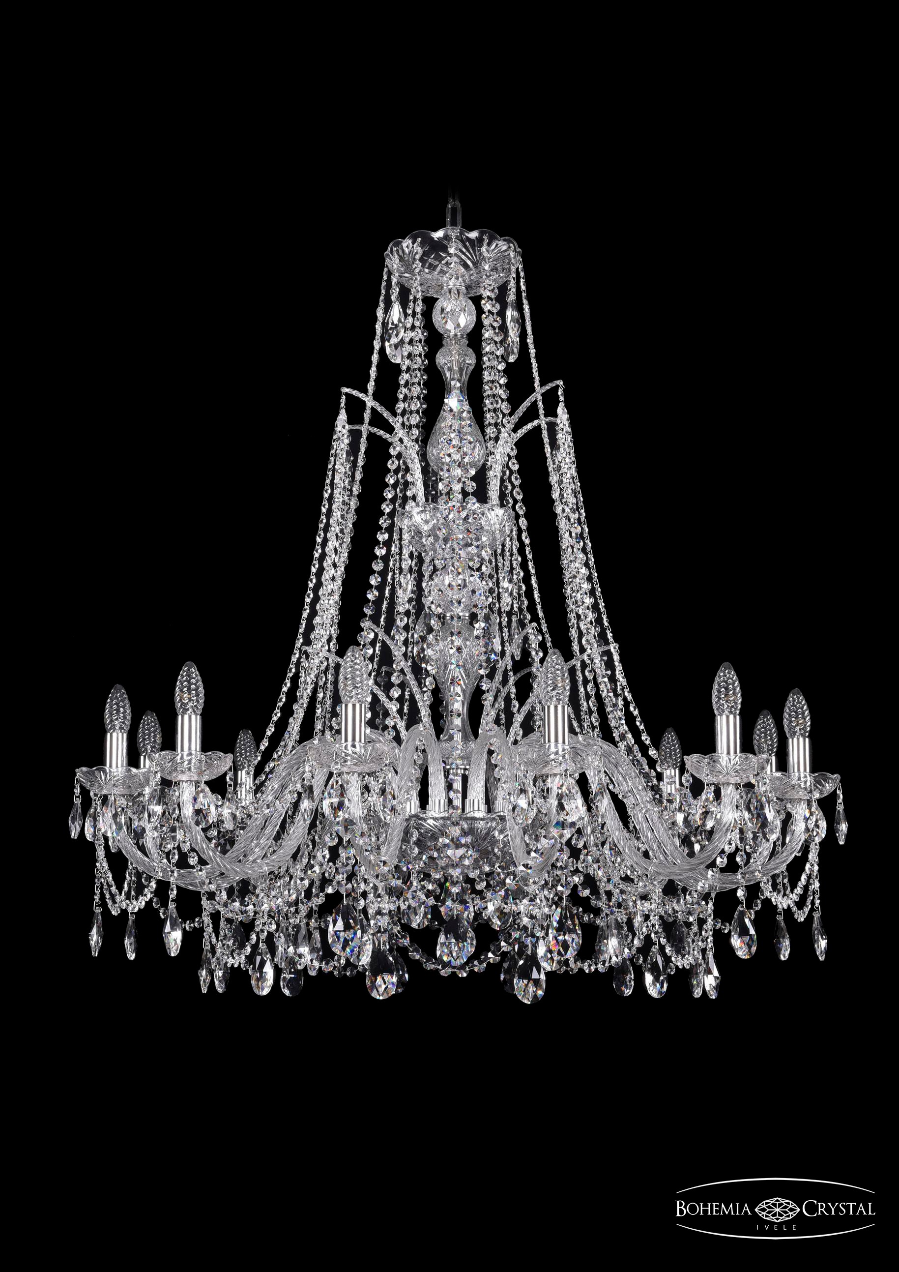 Подвесная хрустальная люстра 1411 Bohemia 1411/12/360/XL-96 Ni
