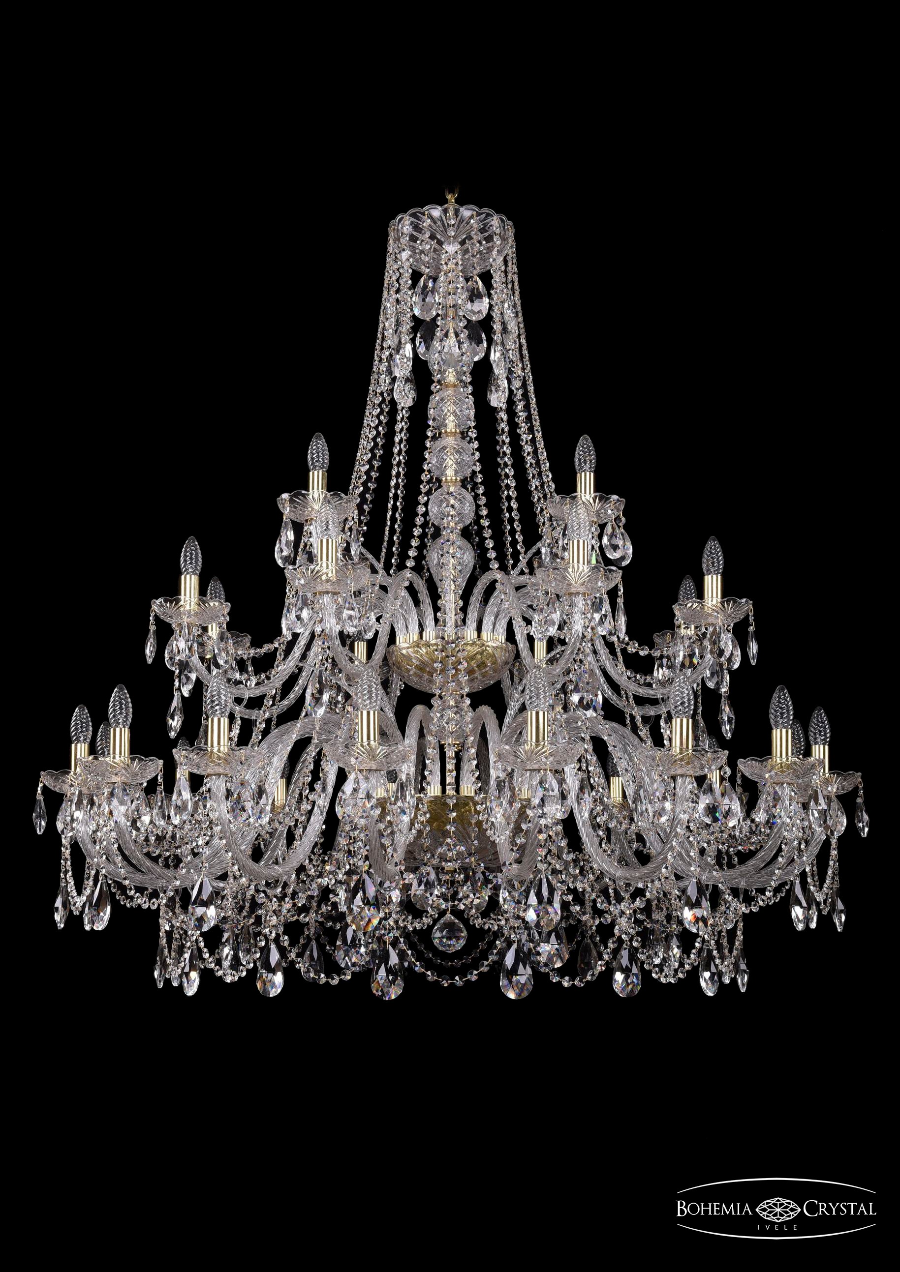 Подвесная хрустальная люстра 1411 Bohemia 1411/16+8+4/460/2d G