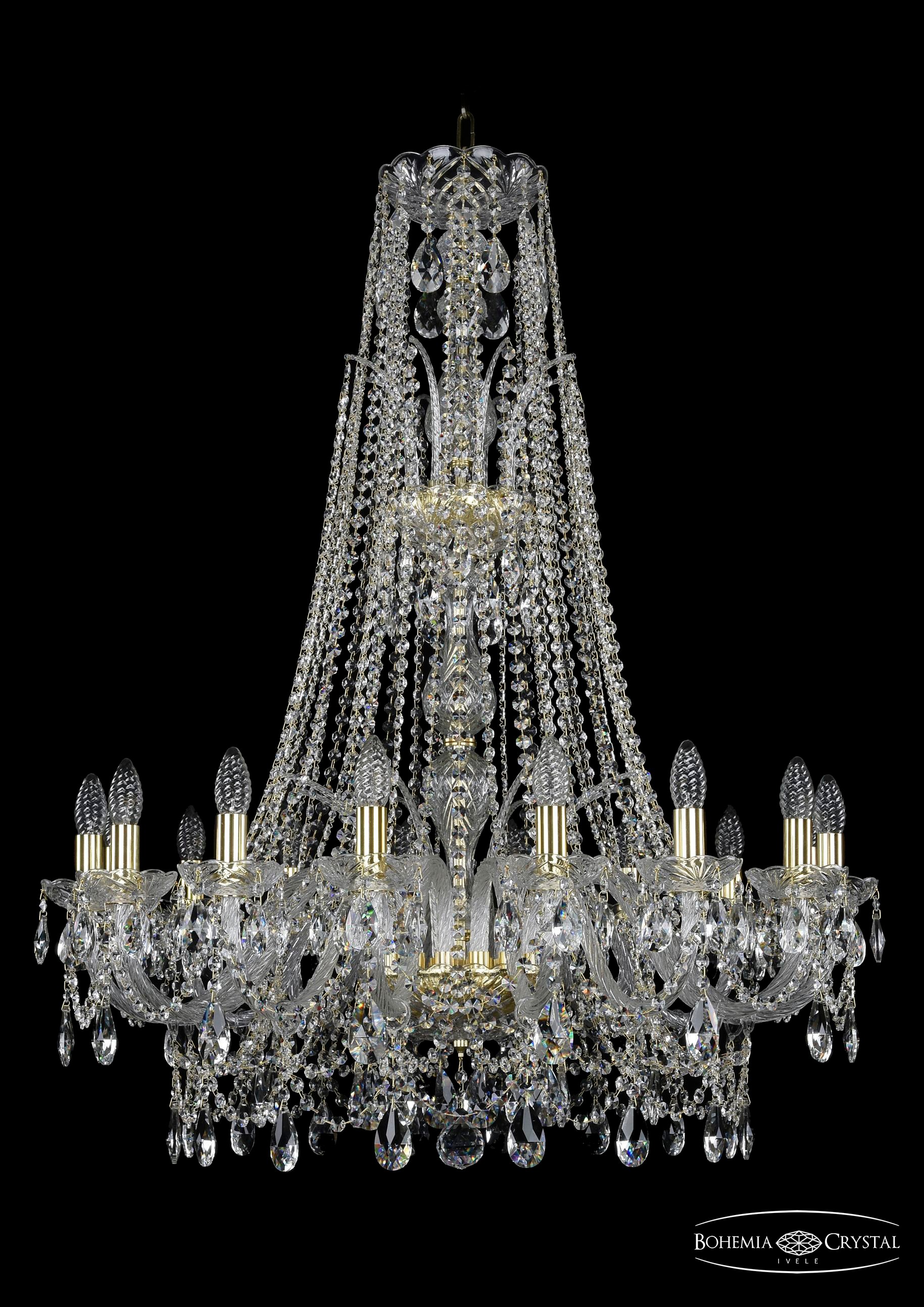 Подвесная хрустальная люстра 1411 Bohemia 1411/16/300/XL-108 G