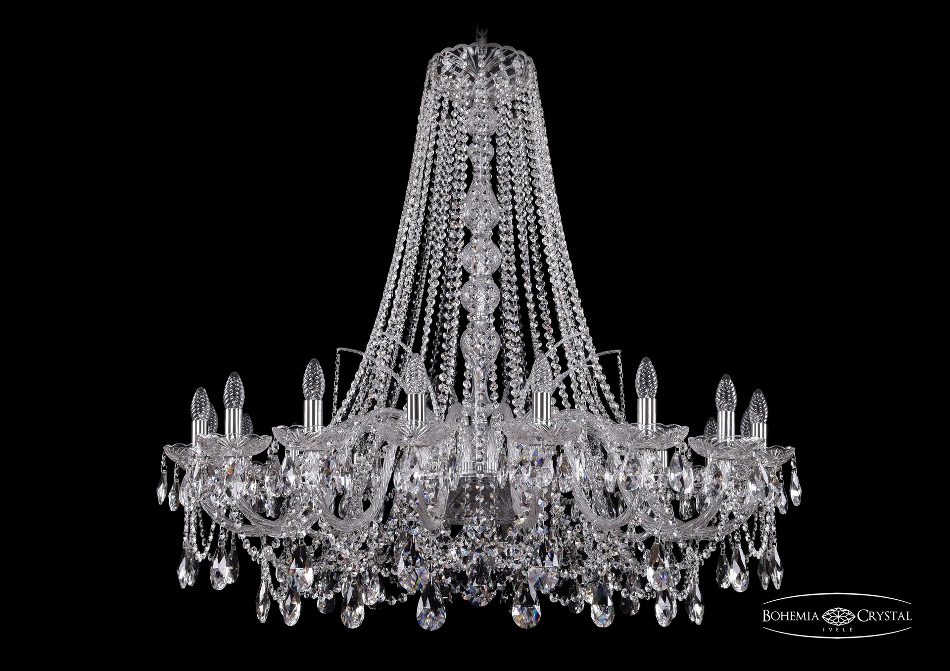 Подвесная хрустальная люстра 1411 Bohemia 1411/18/400/h-113 Ni