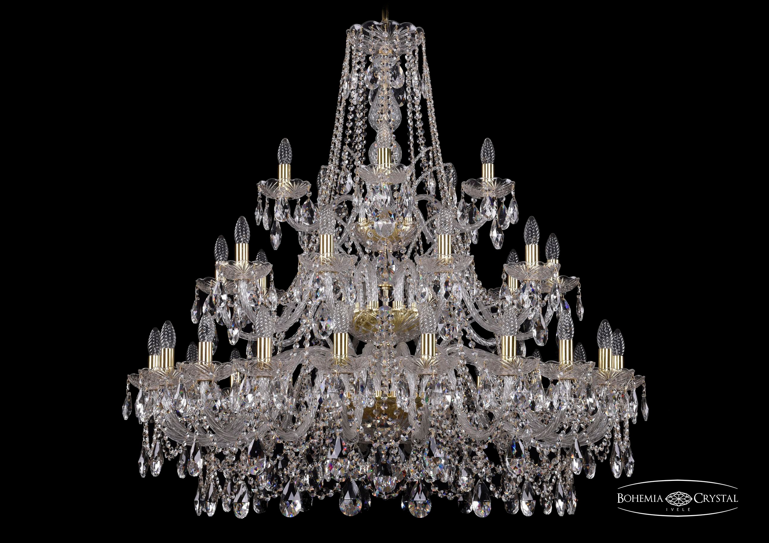 Подвесная хрустальная люстра 1411 Bohemia 1411/20+10+5/400/3d G