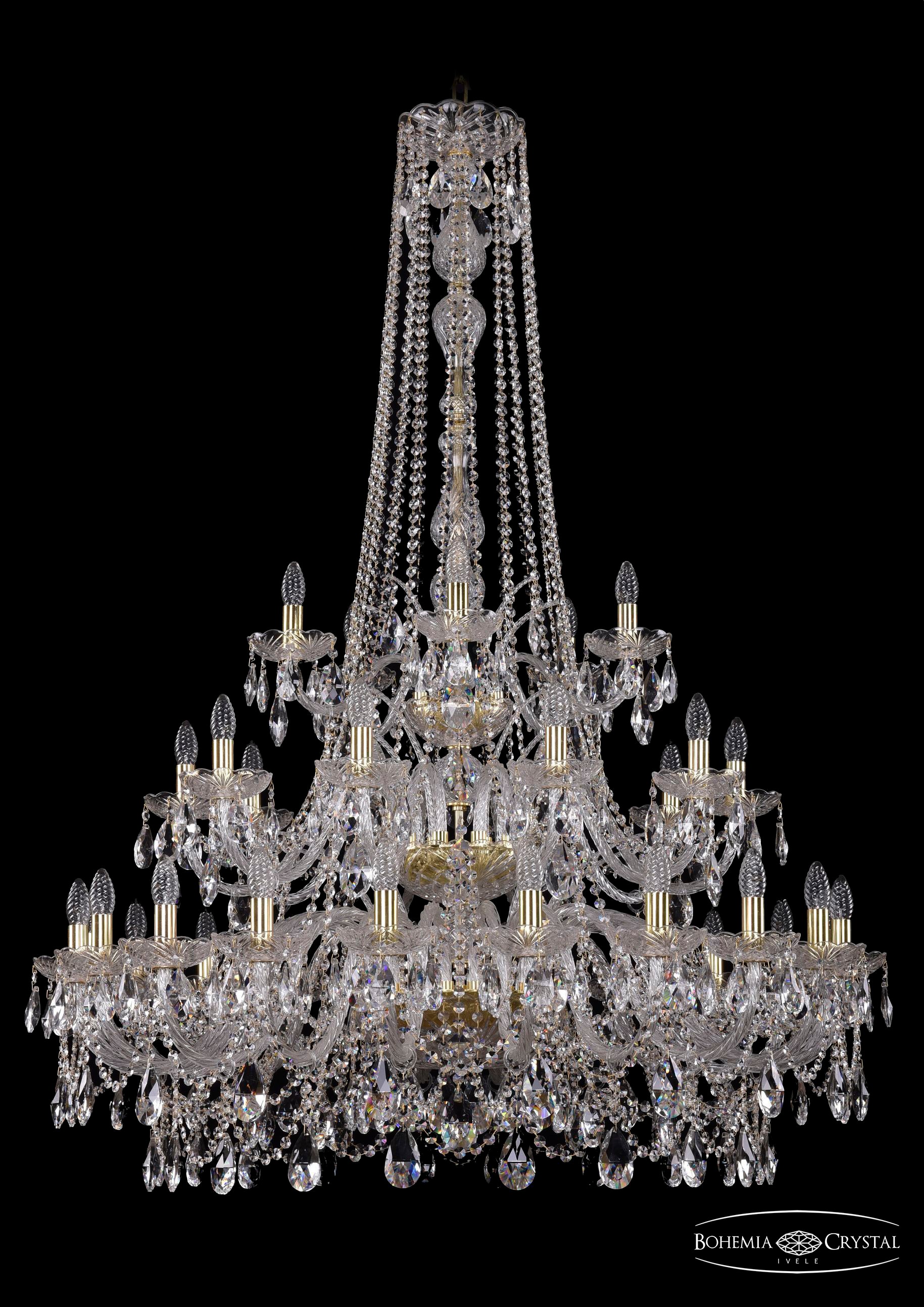 Подвесная хрустальная люстра 1411 Bohemia 1411/20+10+5/400/h-158/3d G