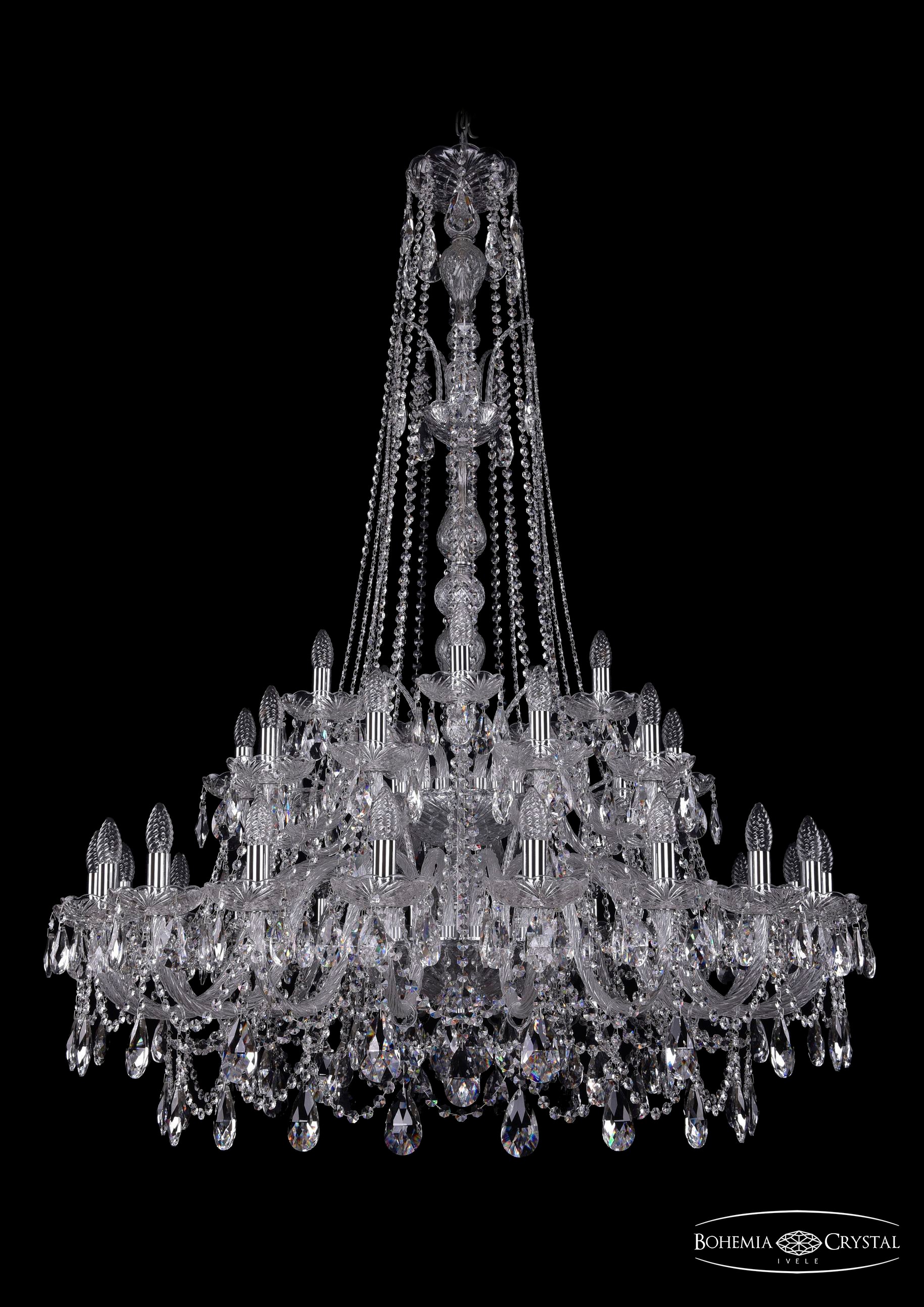 Подвесная хрустальная люстра 1411 Bohemia 1411/20+10+5/400/XL-155/2d Ni