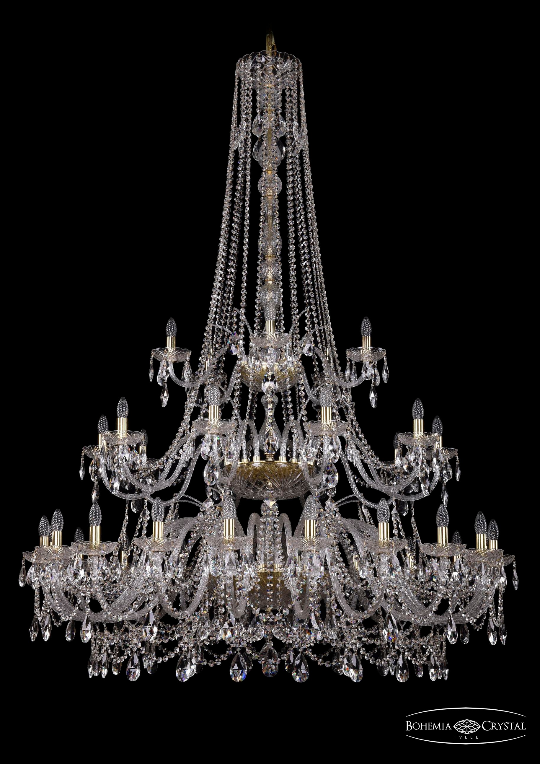 Подвесная хрустальная люстра 1411 Bohemia 1411/20+10+5/530/h-202/3d G