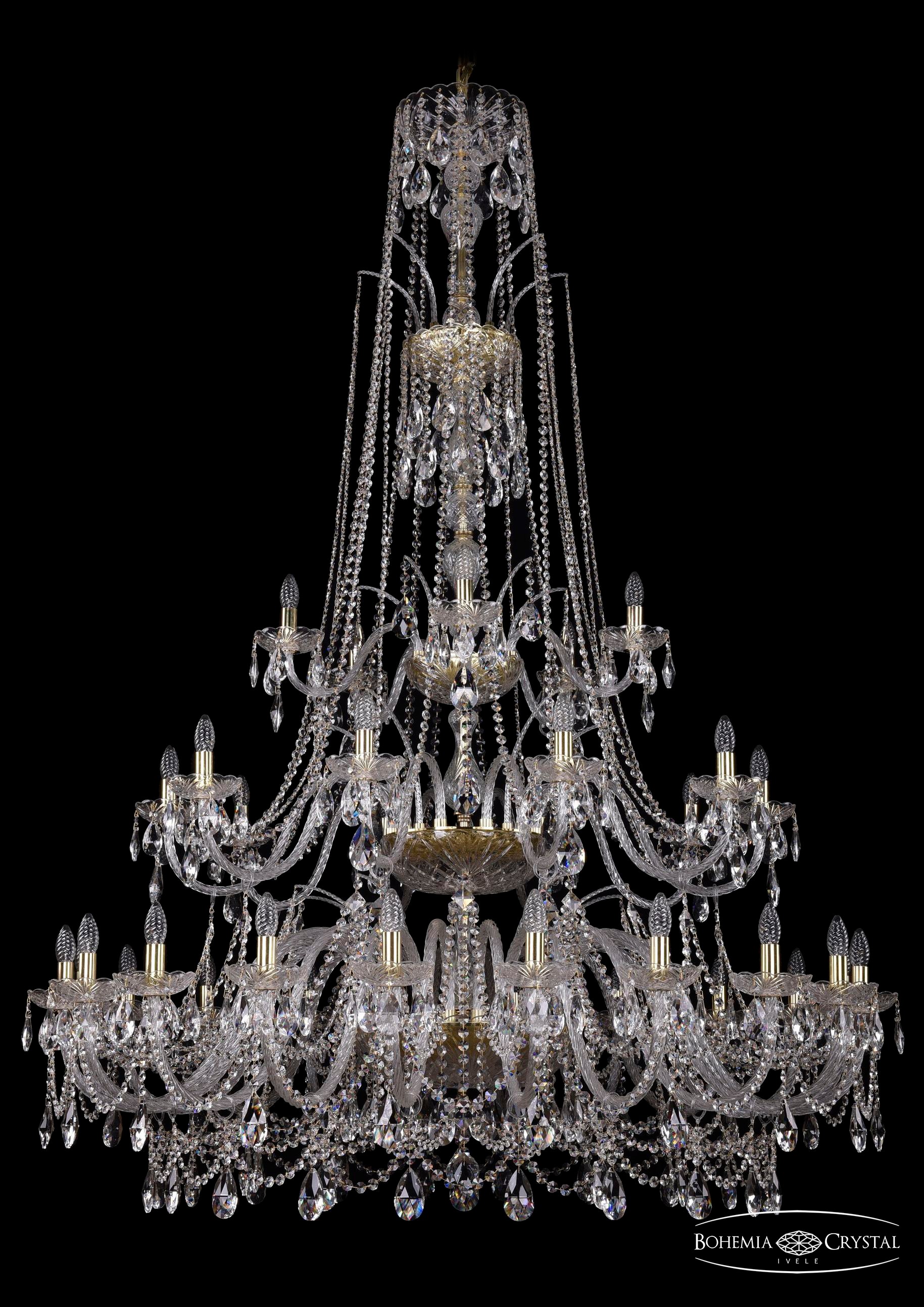 Подвесная хрустальная люстра 1411 Bohemia 1411/20+10+5/530/XL-202/3d G