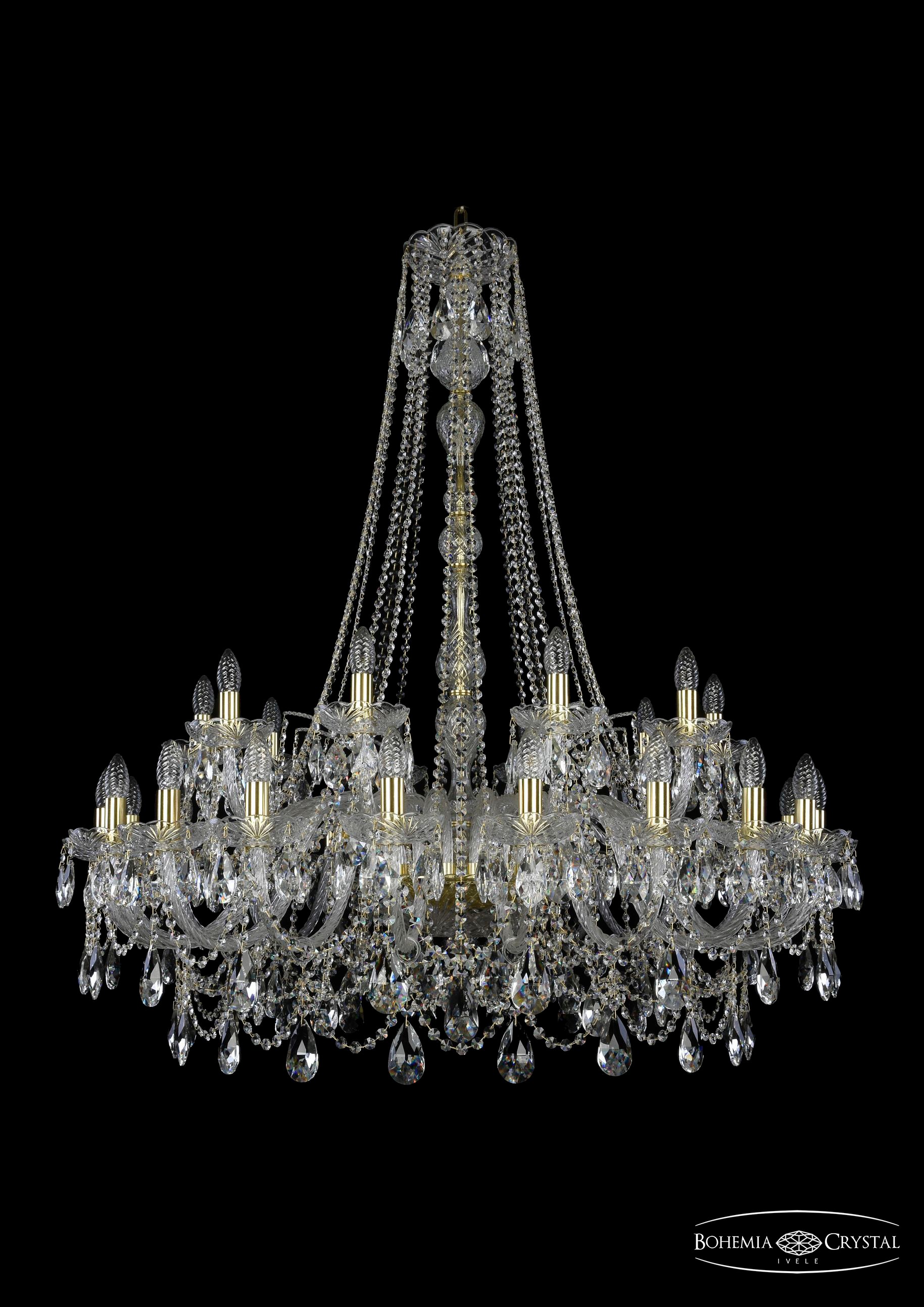 Подвесная хрустальная люстра 1411 Bohemia 1411/20+10/400/h-130 G