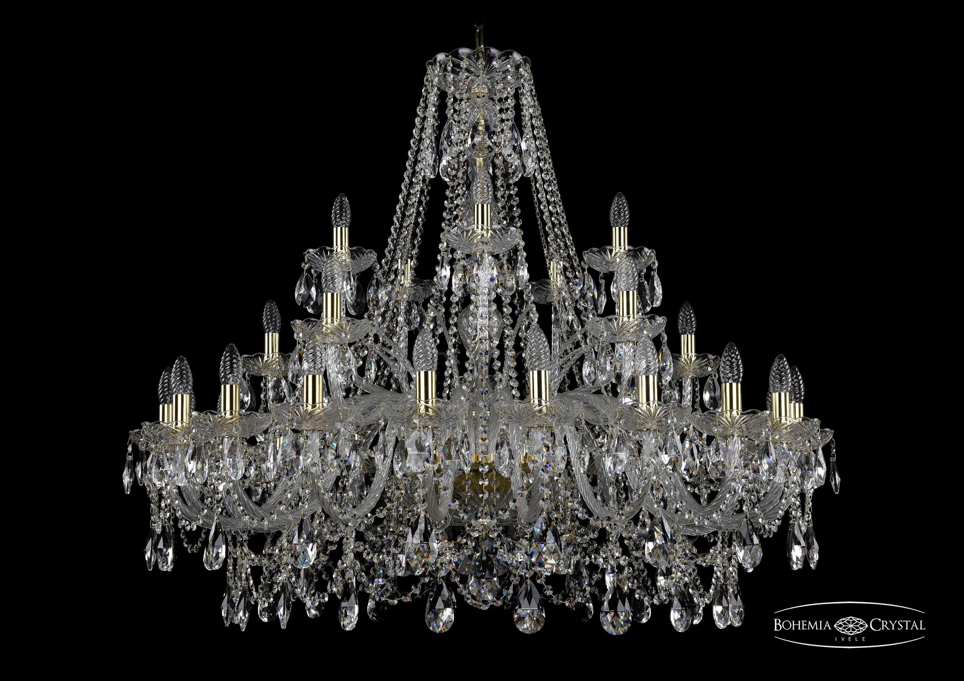 Подвесная хрустальная люстра 1411 Bohemia 1411/20+5+5/360 G