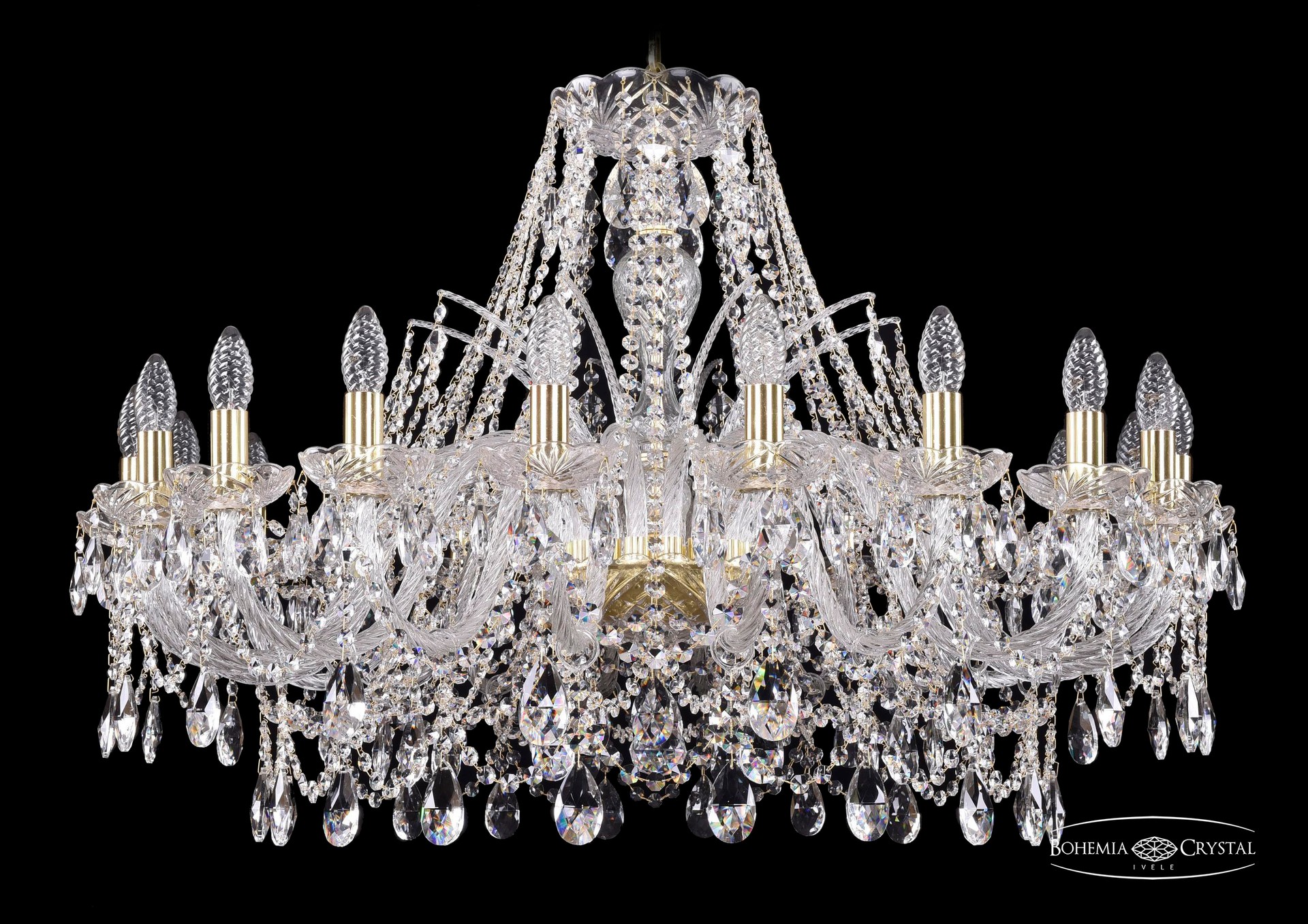 Подвесная хрустальная люстра 1411 Bohemia 1411/20/360 G