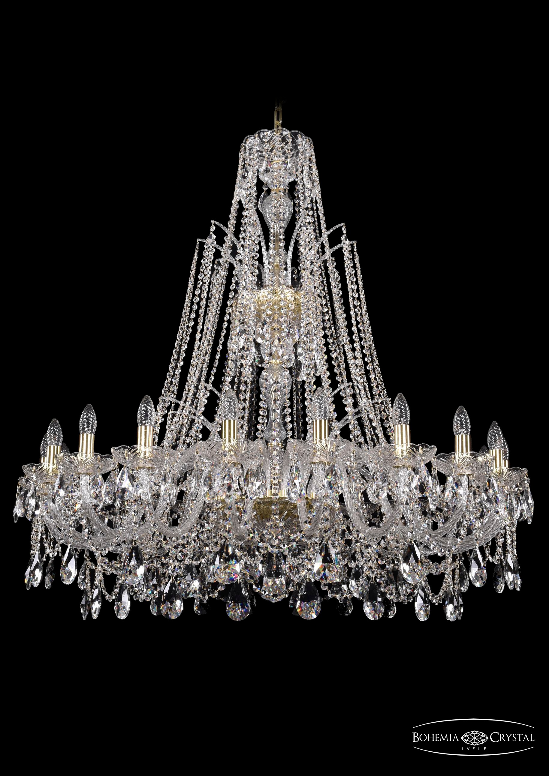 Подвесная хрустальная люстра 1411 Bohemia 1411/20/400/XL-120 G