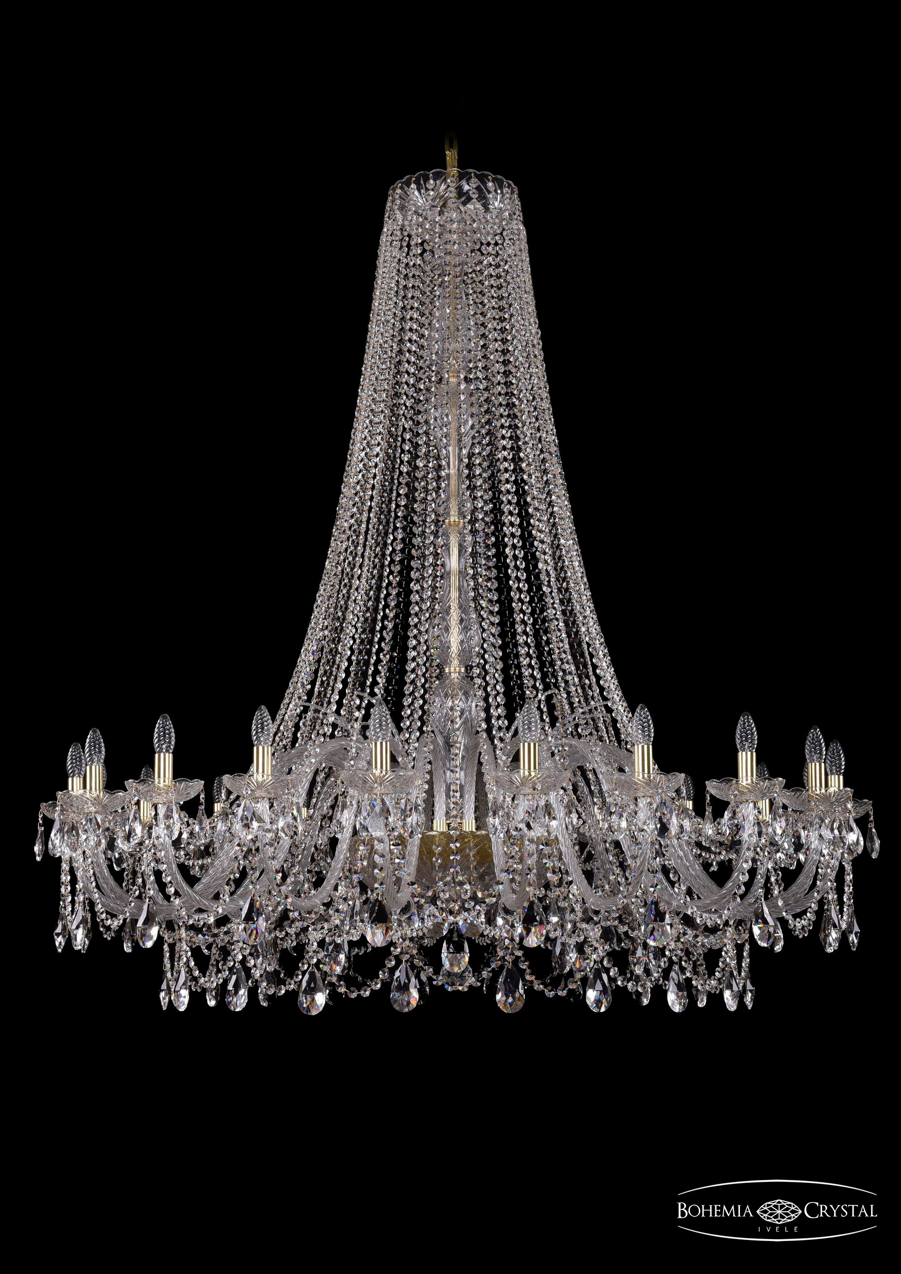 Подвесная хрустальная люстра 1411 Bohemia 1411/20/530/h-157 G