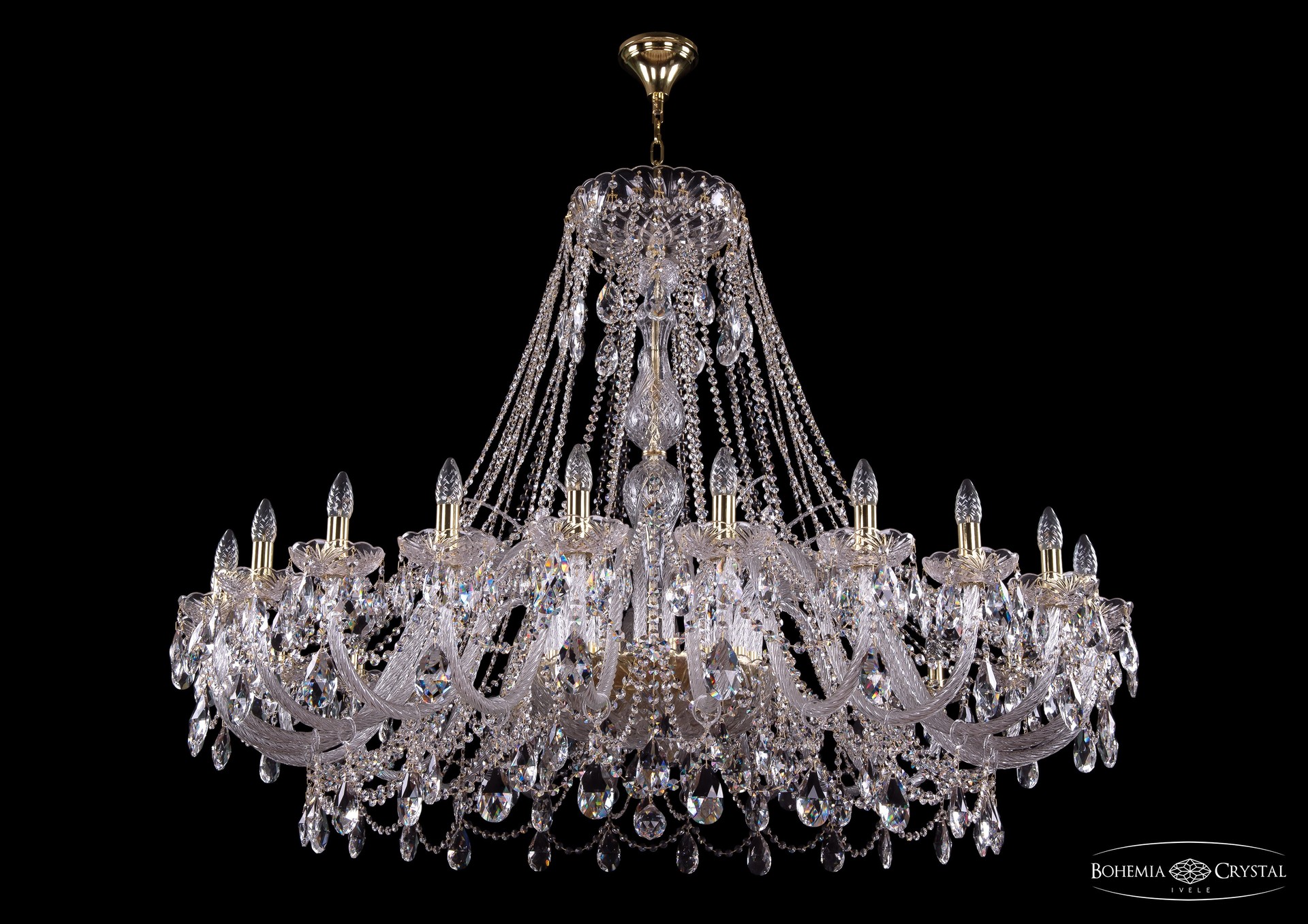 Подвесная хрустальная люстра 1411 Bohemia 1411/24/530 G
