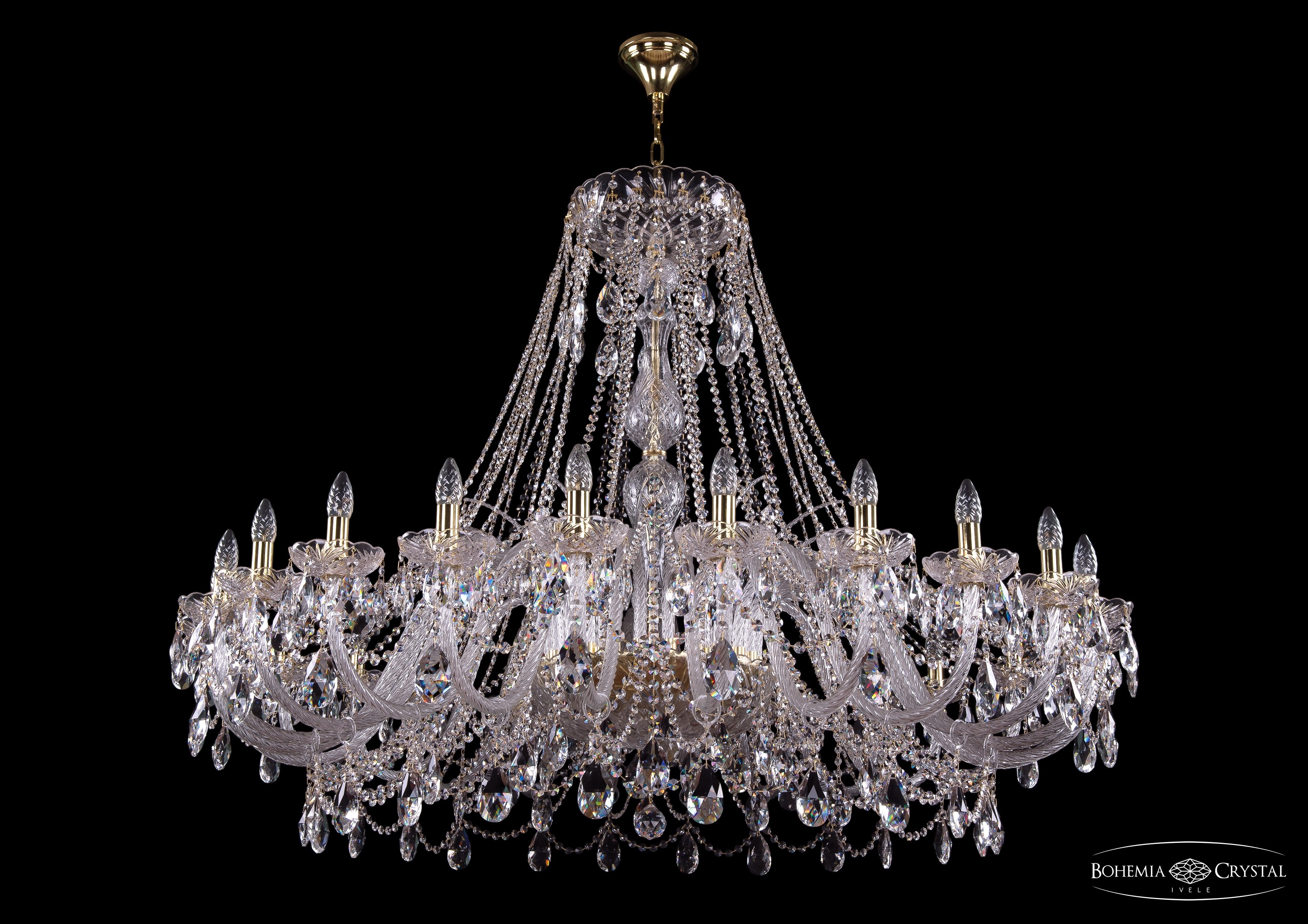 Подвесная хрустальная люстра 1411 Bohemia 1411/24/530 G