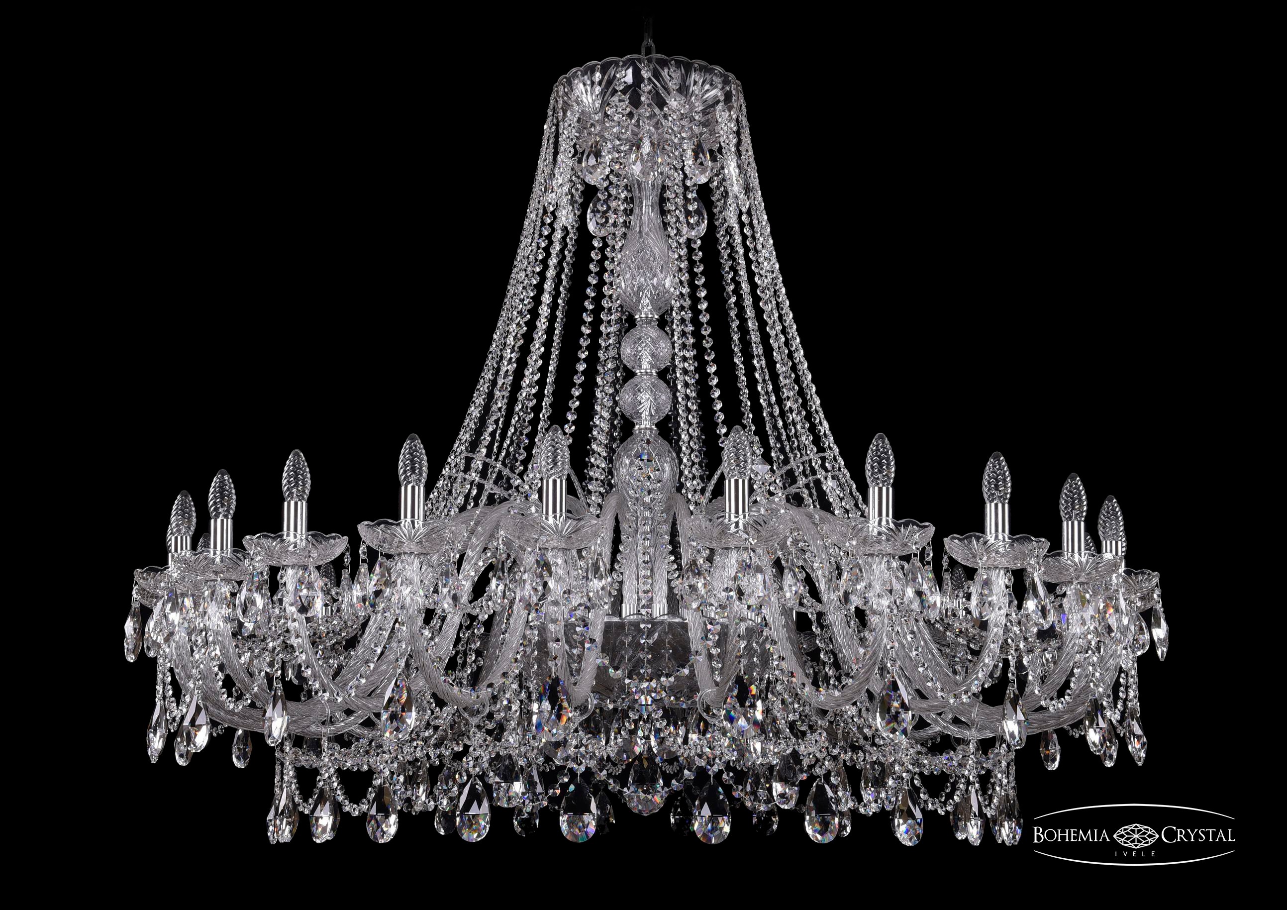 Подвесная хрустальная люстра 1411 Bohemia 1411/24/530 Ni