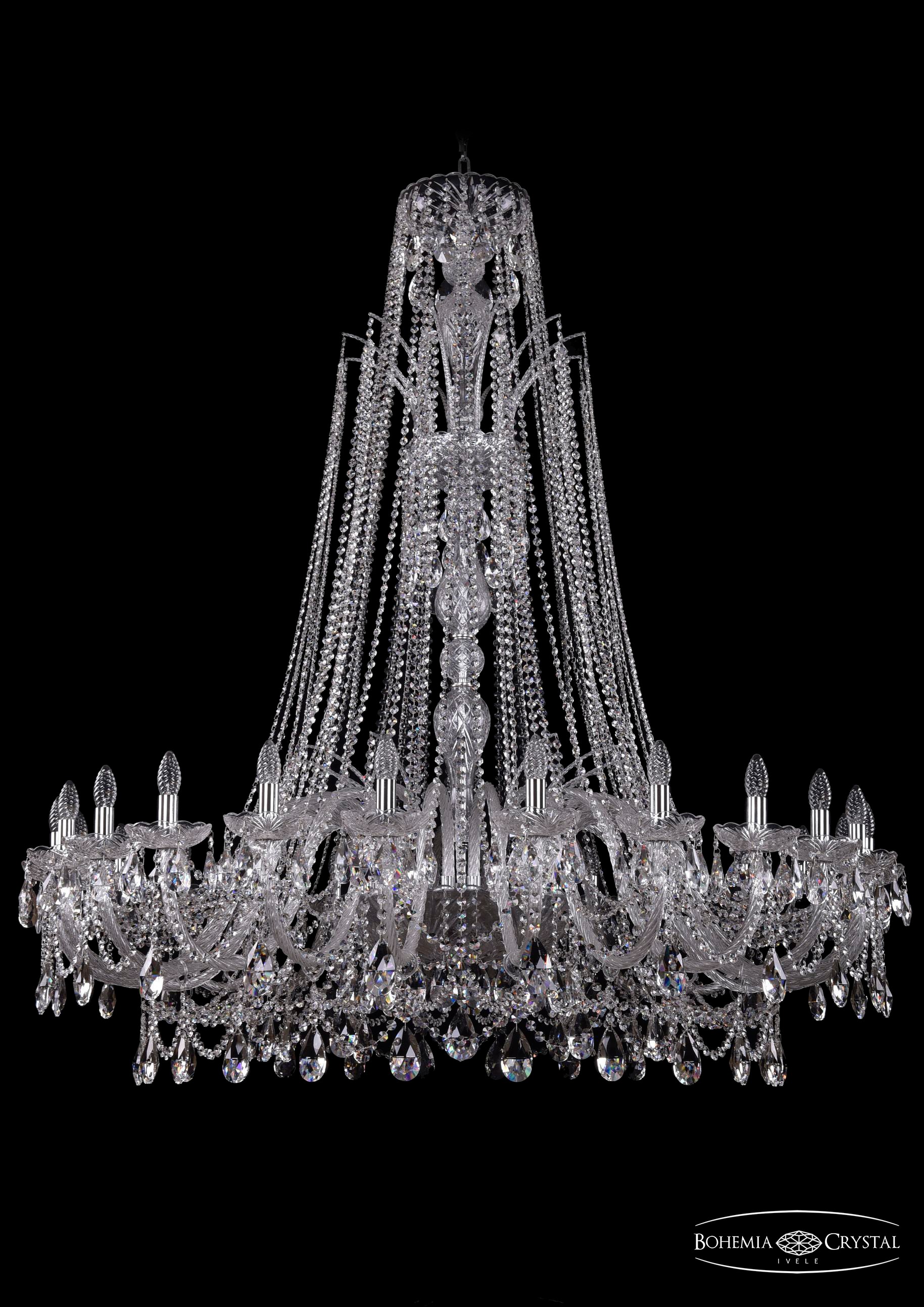 Подвесная хрустальная люстра 1411 Bohemia 1411/24/530/XL-163 Ni