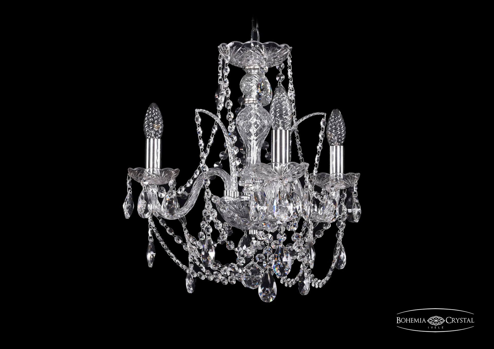 Подвесная хрустальная люстра 1411 Bohemia 1411/3/141 Ni