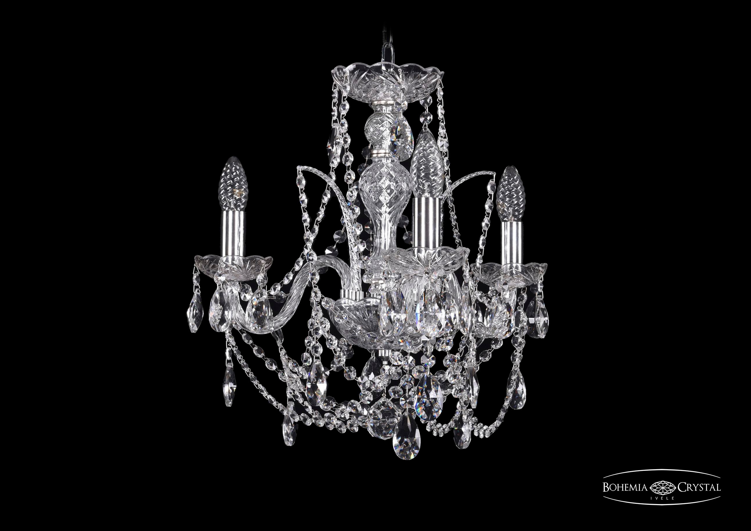 Подвесная хрустальная люстра 1411 Bohemia 1411/3/141 Ni