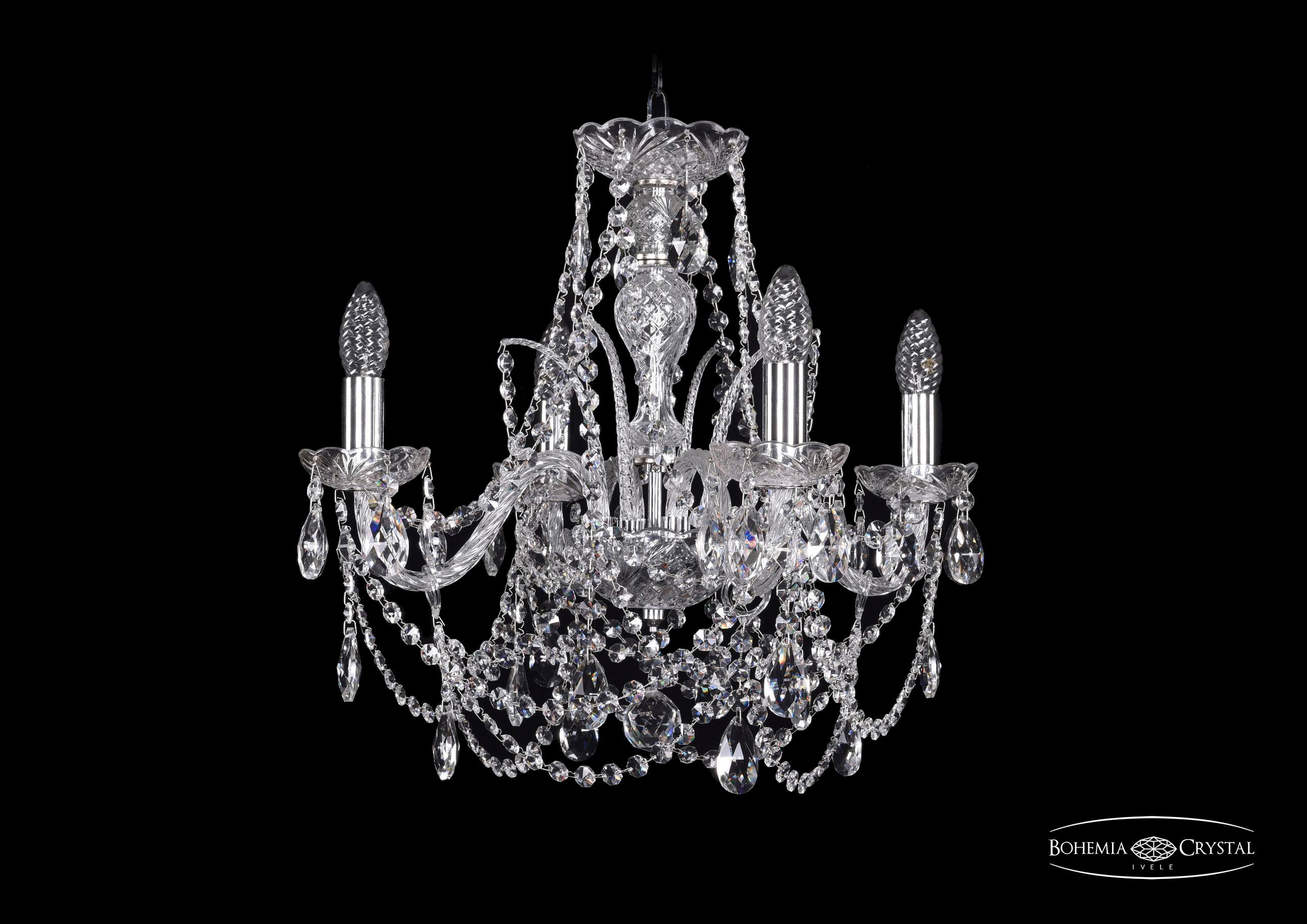 Подвесная хрустальная люстра 1411 Bohemia 1411/4/160 Ni