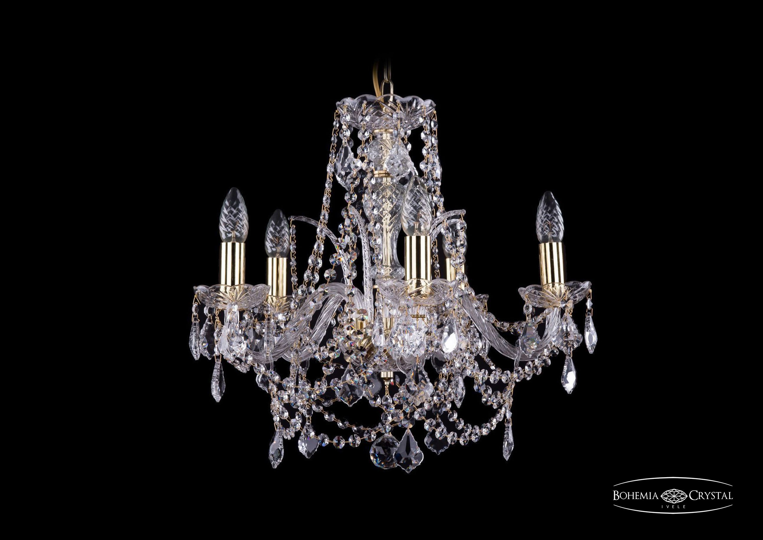 Подвесная хрустальная люстра 1411 Bohemia 1411/5/160 G Leafs