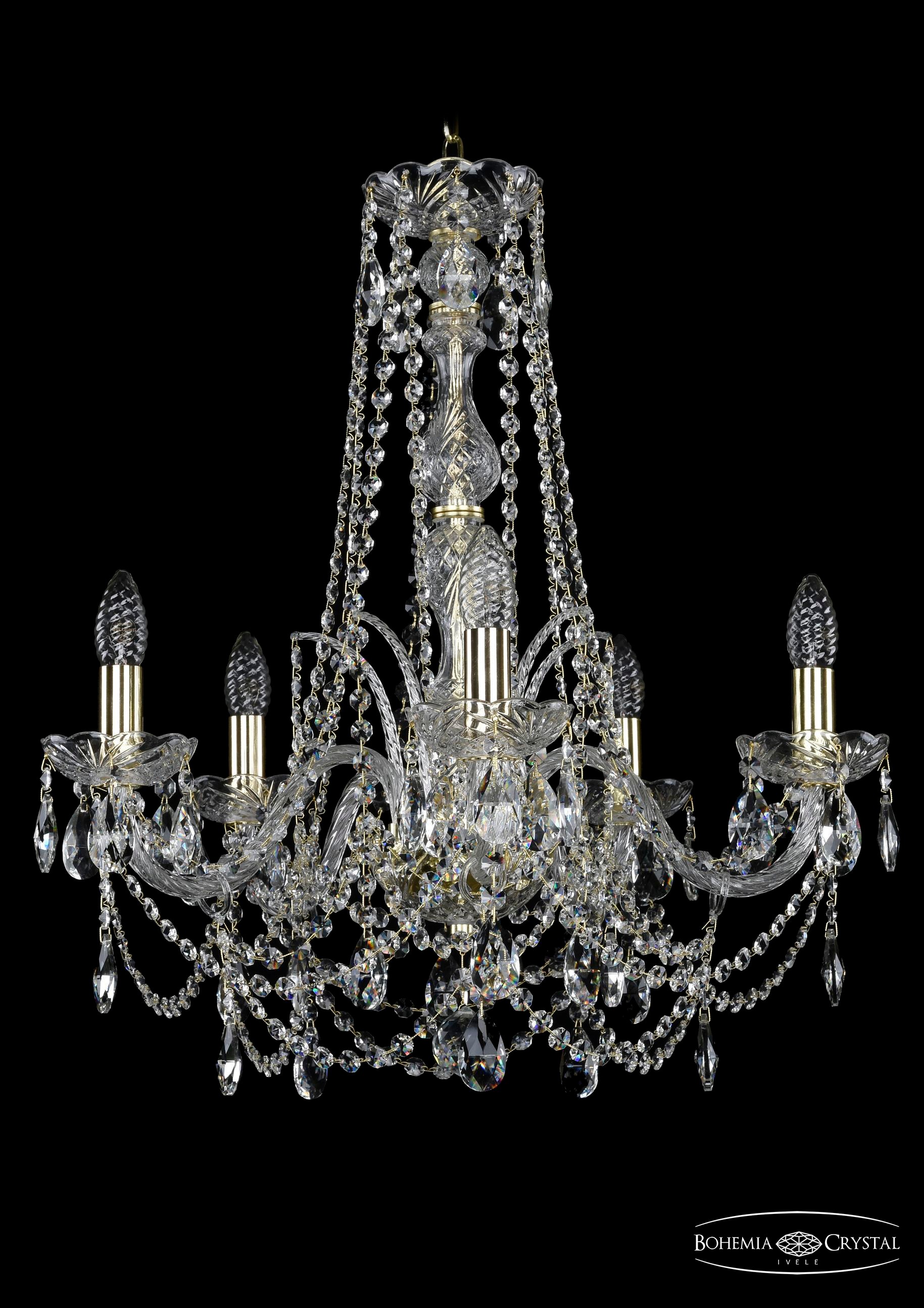 Подвесная хрустальная люстра 1411 Bohemia 1411/5/195/h-62 G
