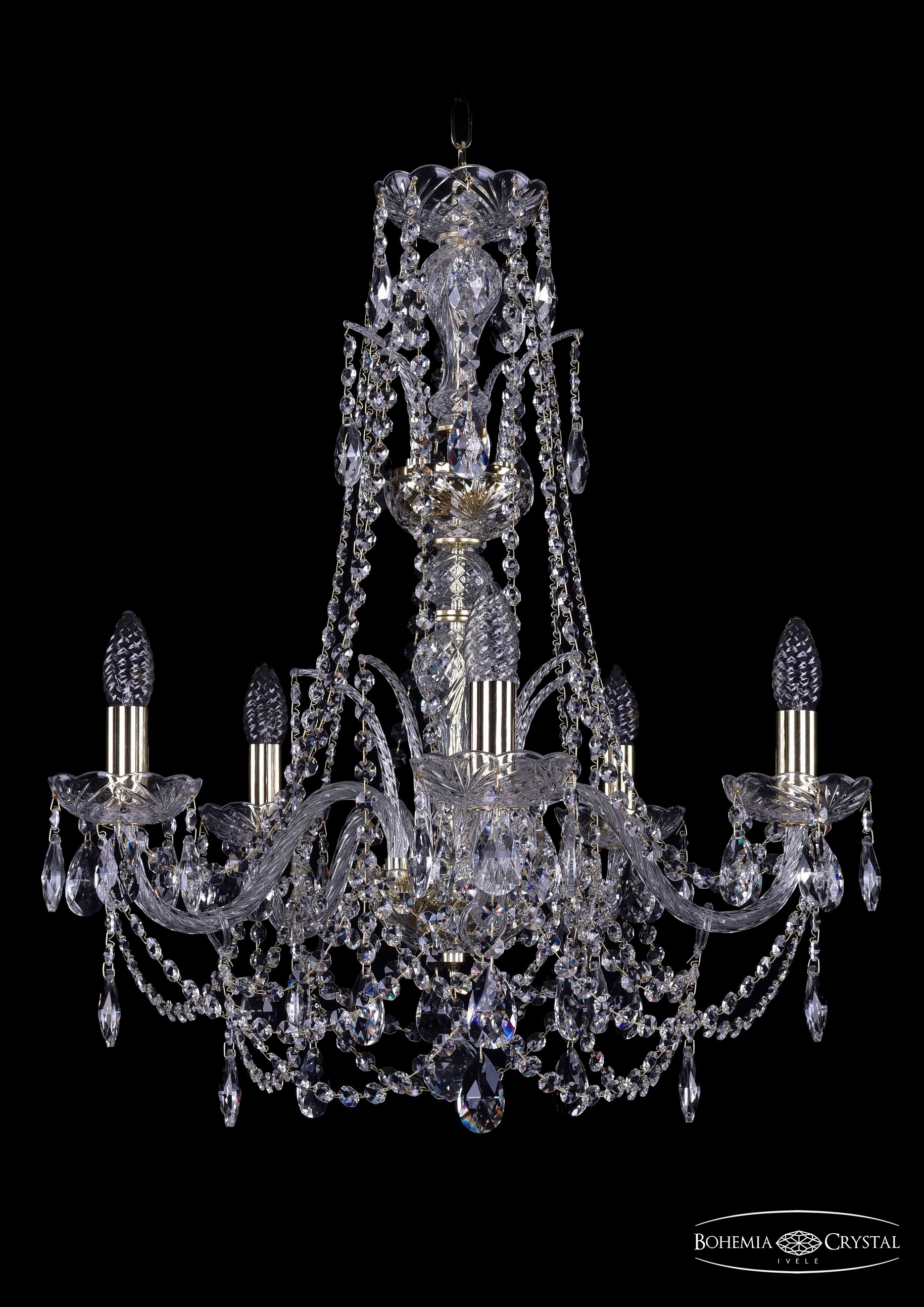Подвесная хрустальная люстра 1411 Bohemia 1411/5/195/Xl-63 G
