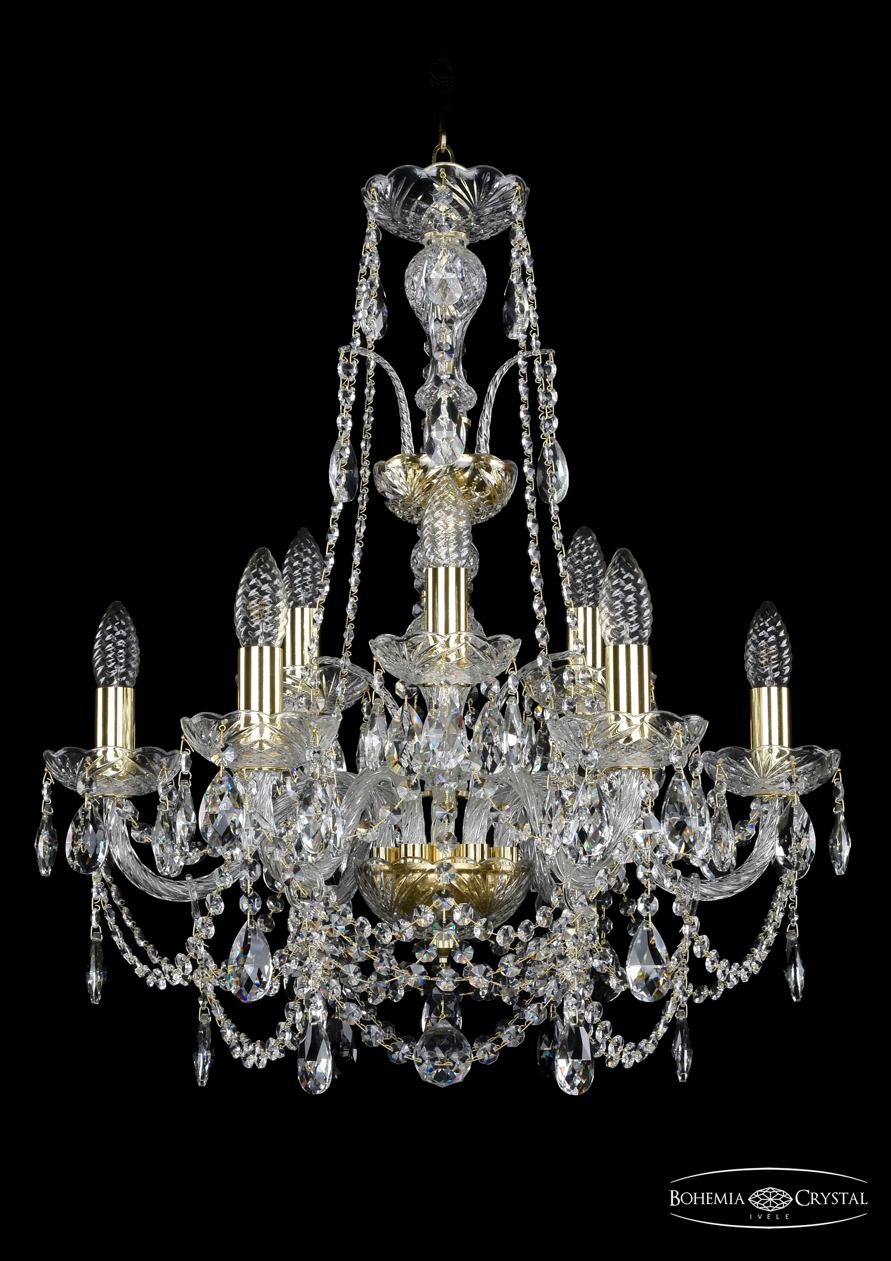 Подвесная хрустальная люстра 1411 Bohemia 1411/6+3/195/XL-65 G