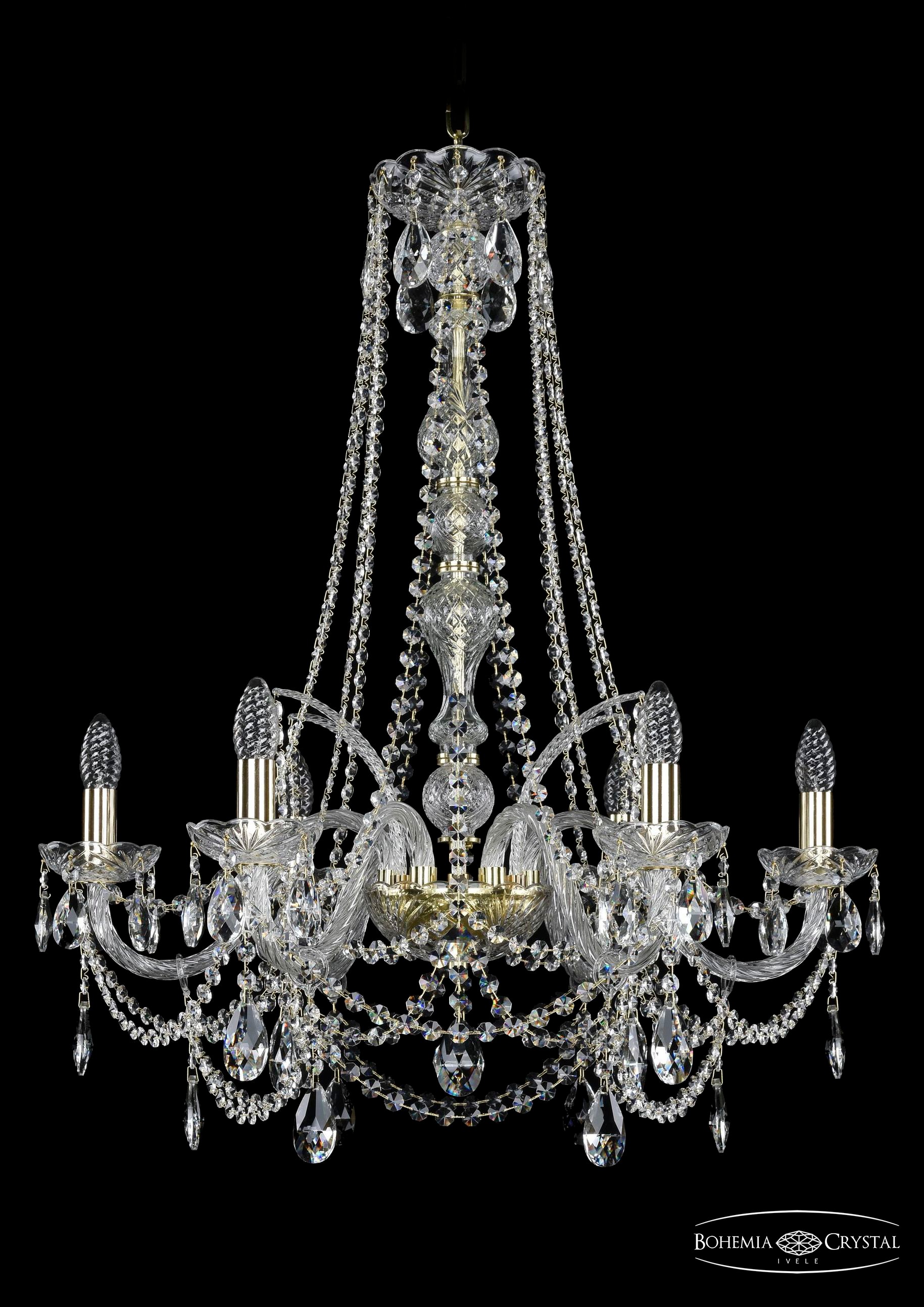 Подвесная хрустальная люстра 1411 Bohemia 1411/6/240/h-83 G