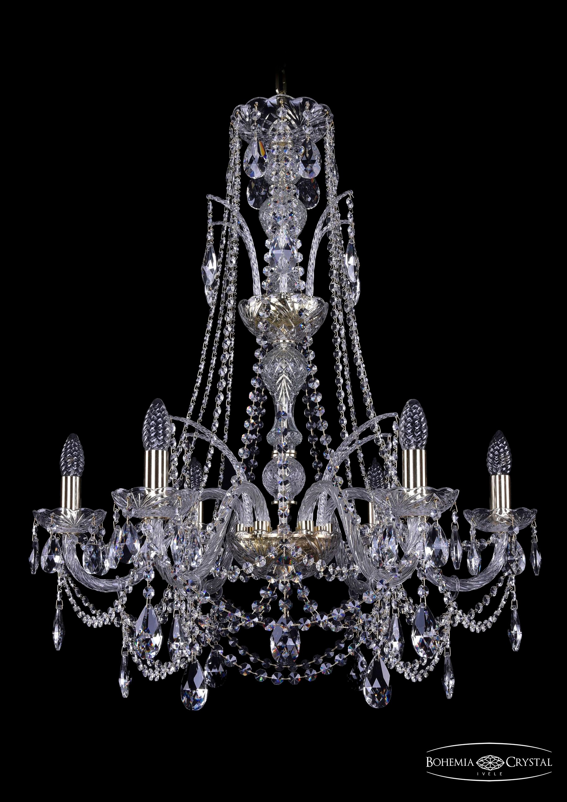 Подвесная хрустальная люстра 1411 Bohemia 1411/6/240/XL-83 G
